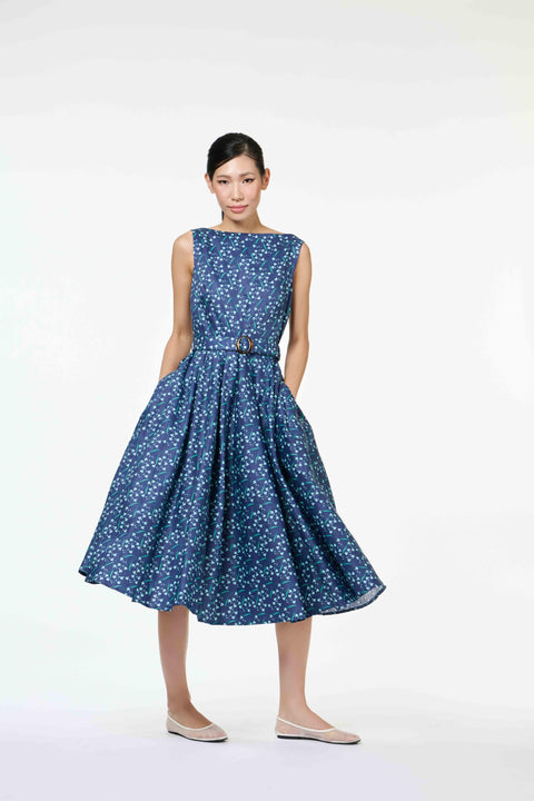 Retro Ladies Dress - Dancing Lady Cobalt