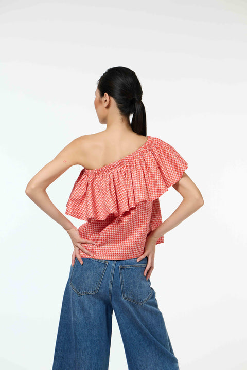 Half Moon Top - Sila Duduk Red