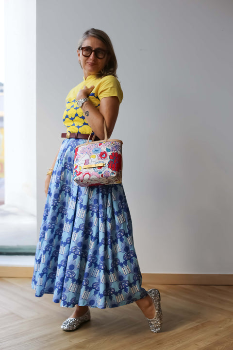 Mini Nina (Leather) - Mandi Bunga White