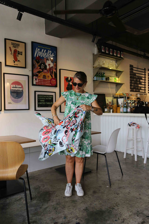 Kokeshi Flower Scarf