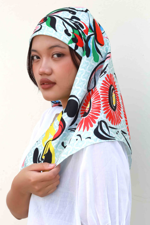 Kokeshi Flower Scarf