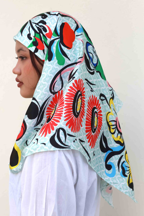 Kokeshi Flower Scarf