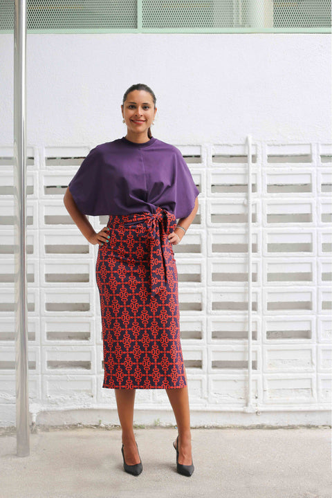 T-Shirt Dress - Crepe Ginger Grape