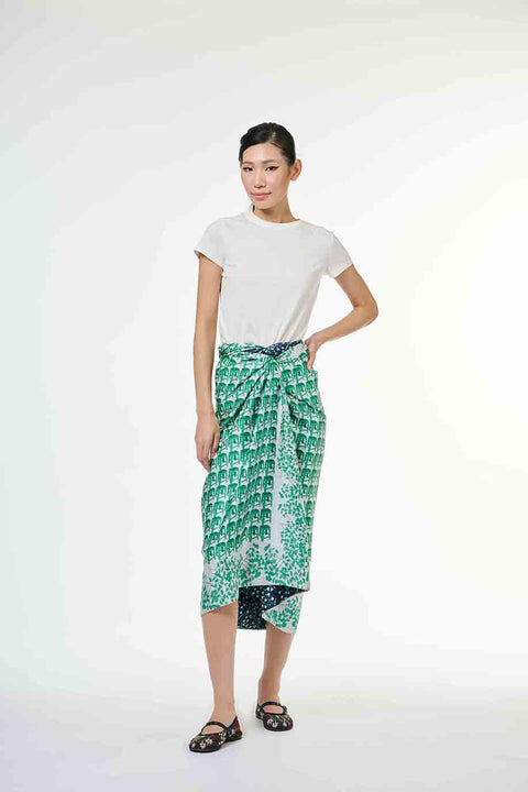 Reversible Sarong - Sila Duduk Green