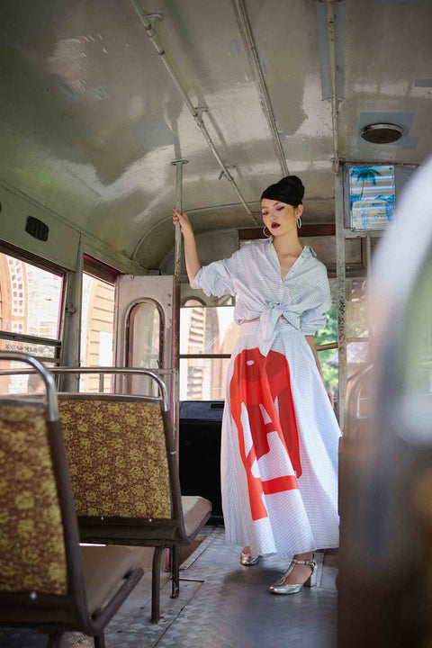 50's Skirt - Sila Duduk Blue