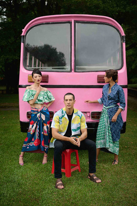 Reversible Sarong - Sila Duduk Green