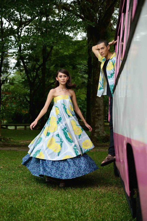 50's Skirt - Dancing Lady Cobalt