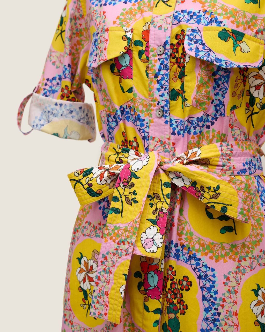 Original Long Shirt Dress - Bunga Doily Yellow