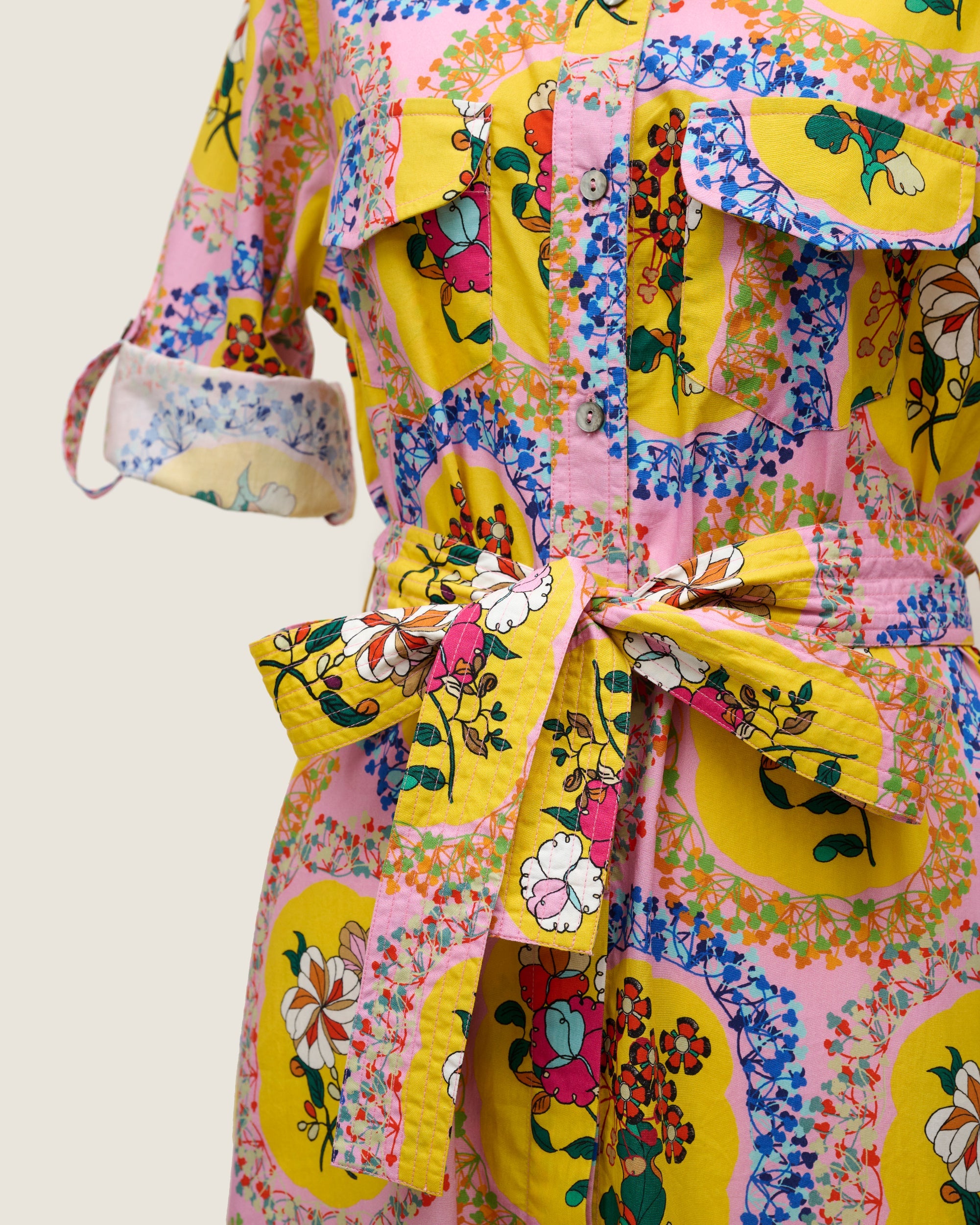 Original Long Shirt Dress - Bunga Doily Yellow