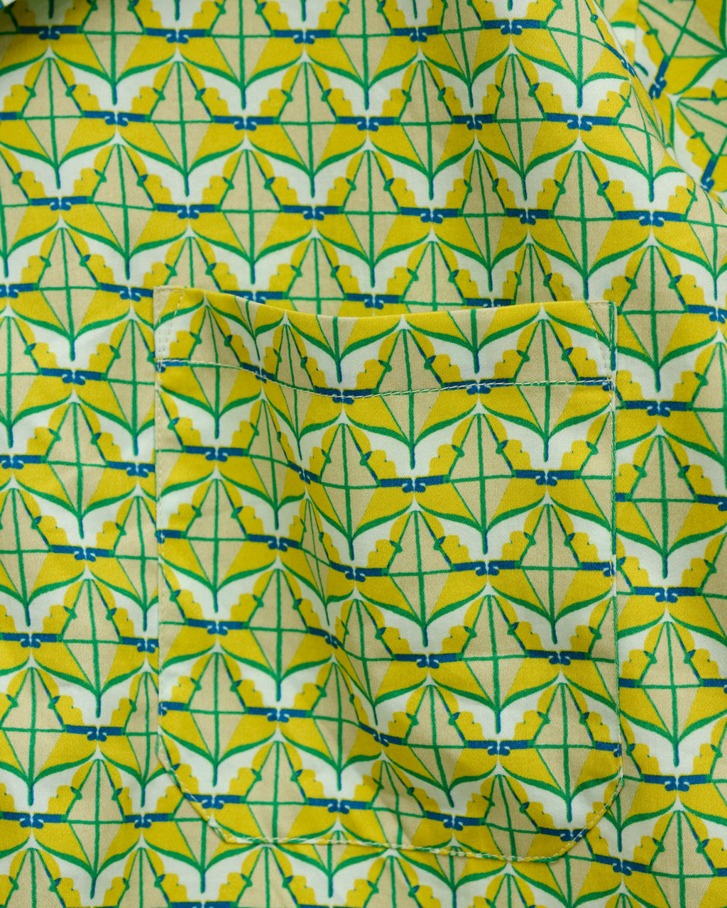 Men's Shirt - Diamond & Flower Yellow