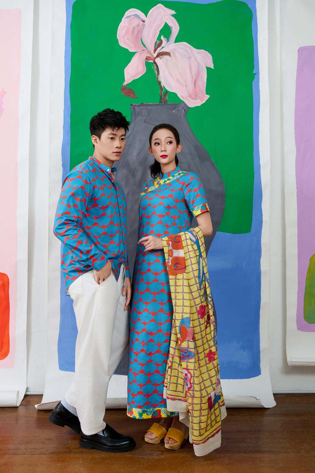 Long Cheongsam  - Cloud 9 Blue