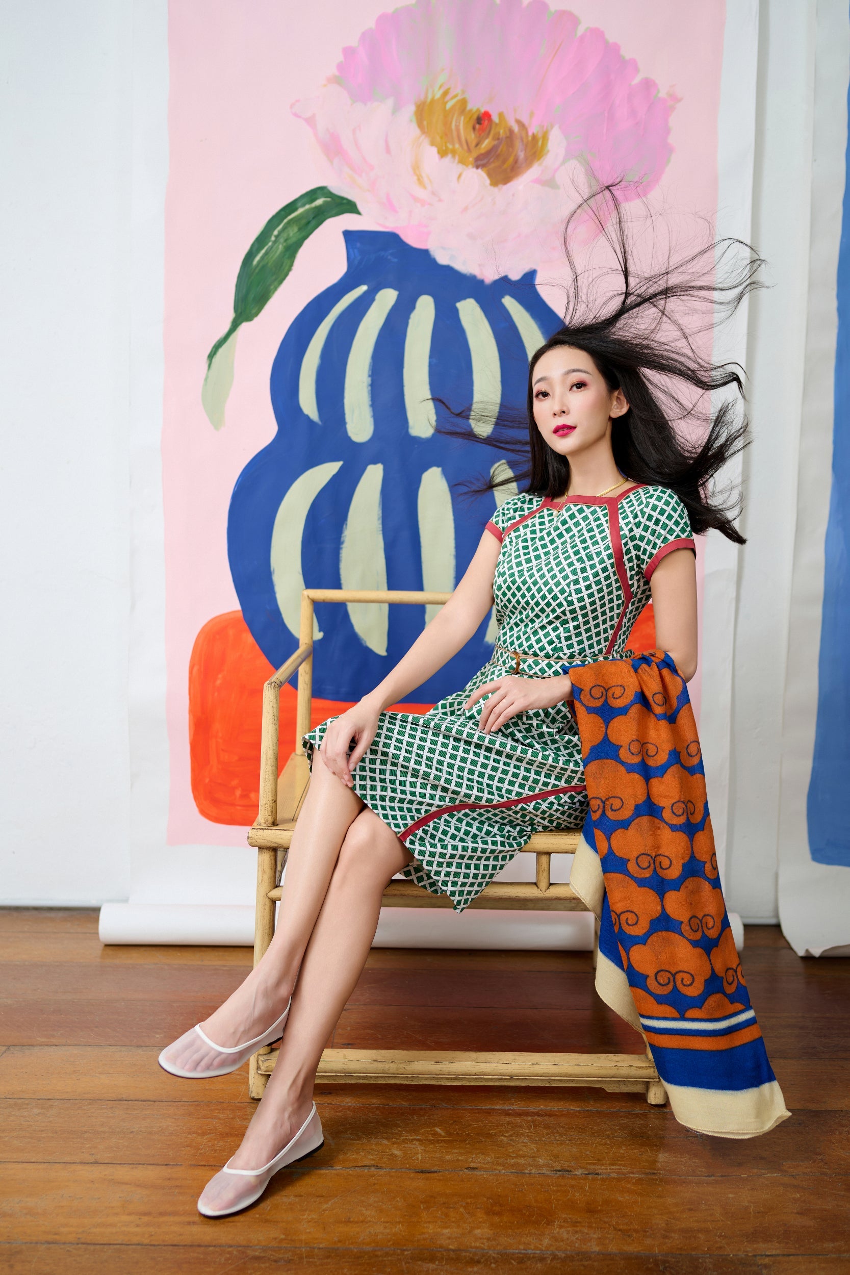 Boatneck Cheongsam  - Love Lace II Green