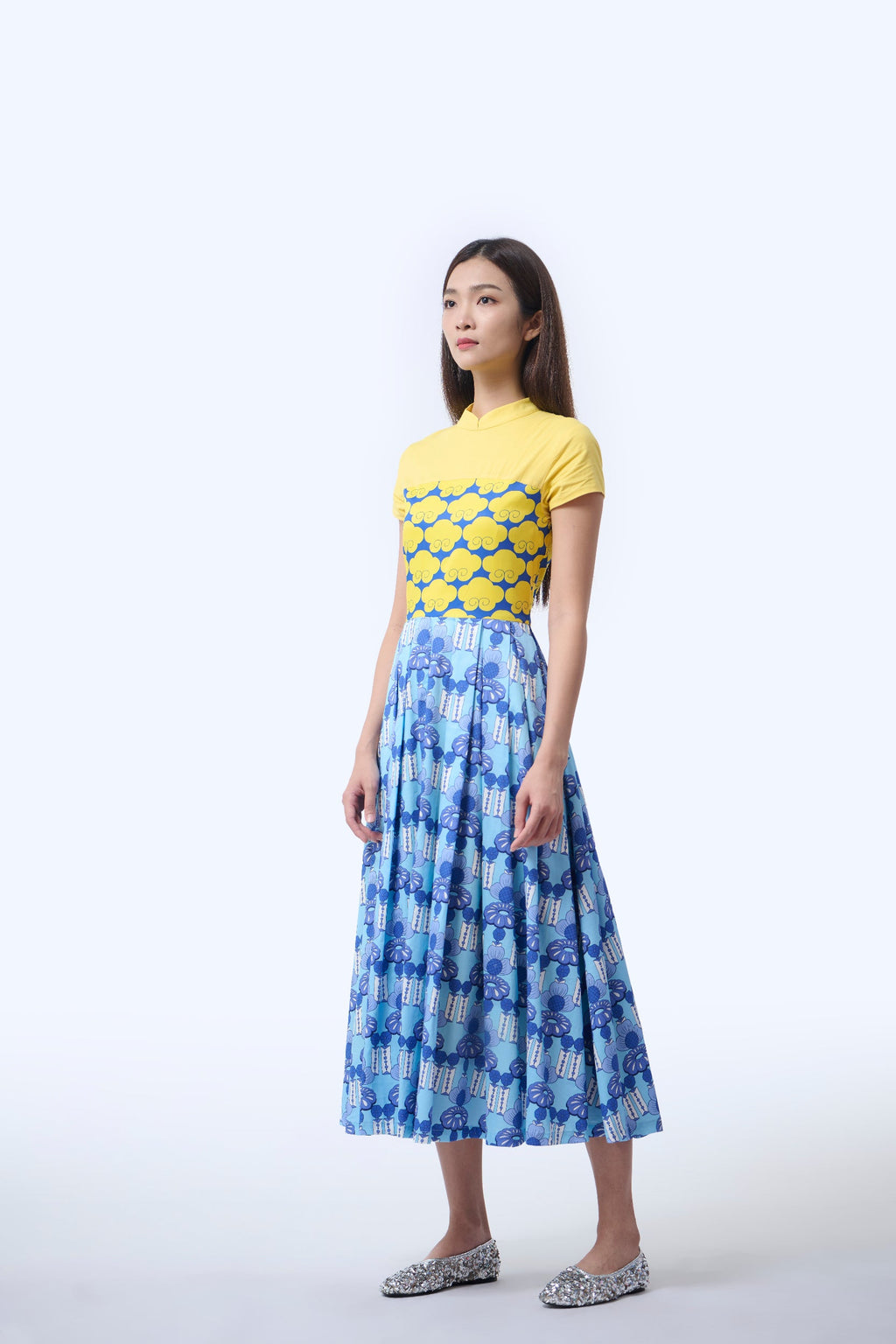 Mix Cheongsam  - Crystal Blossom Blue
