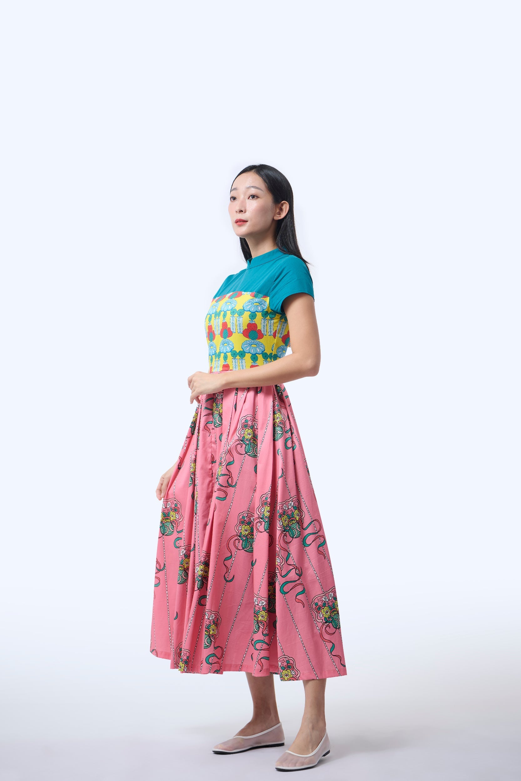 Mix Cheongsam  - Ribbons Persimon
