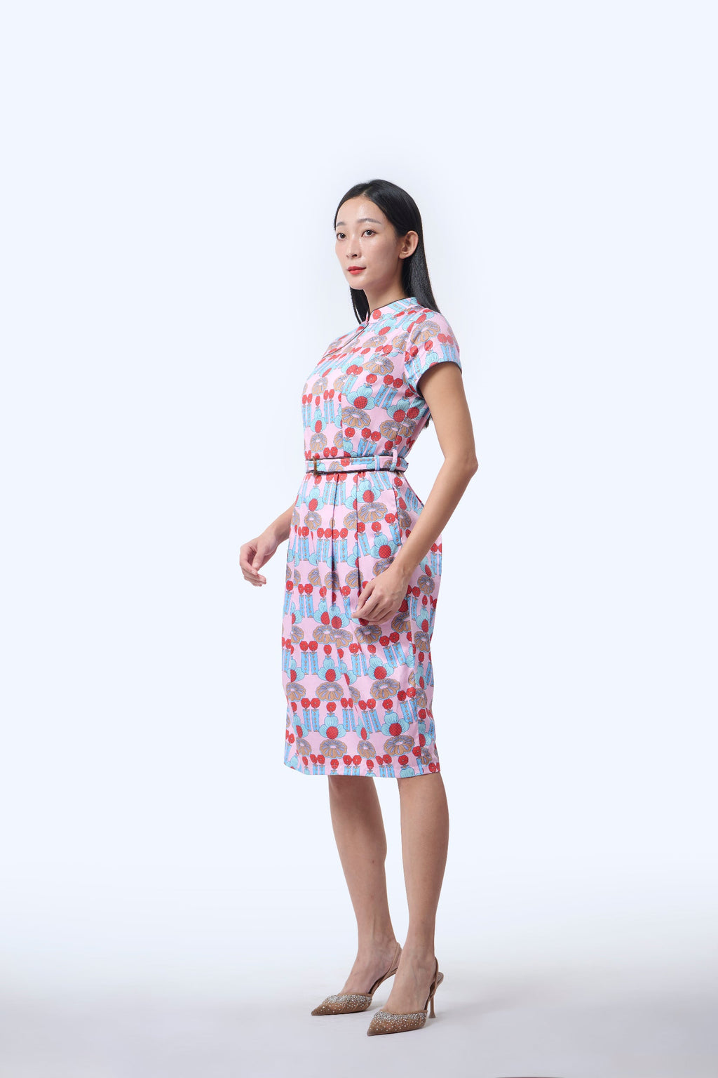 Tulip Cheongsam  - Crystal Blossom Pink