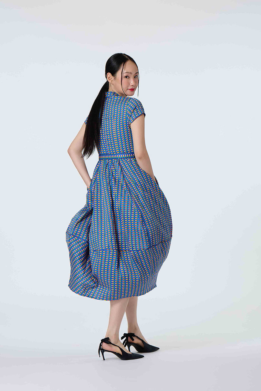 Balloon Cheongsam - Grow With The Flow Blue