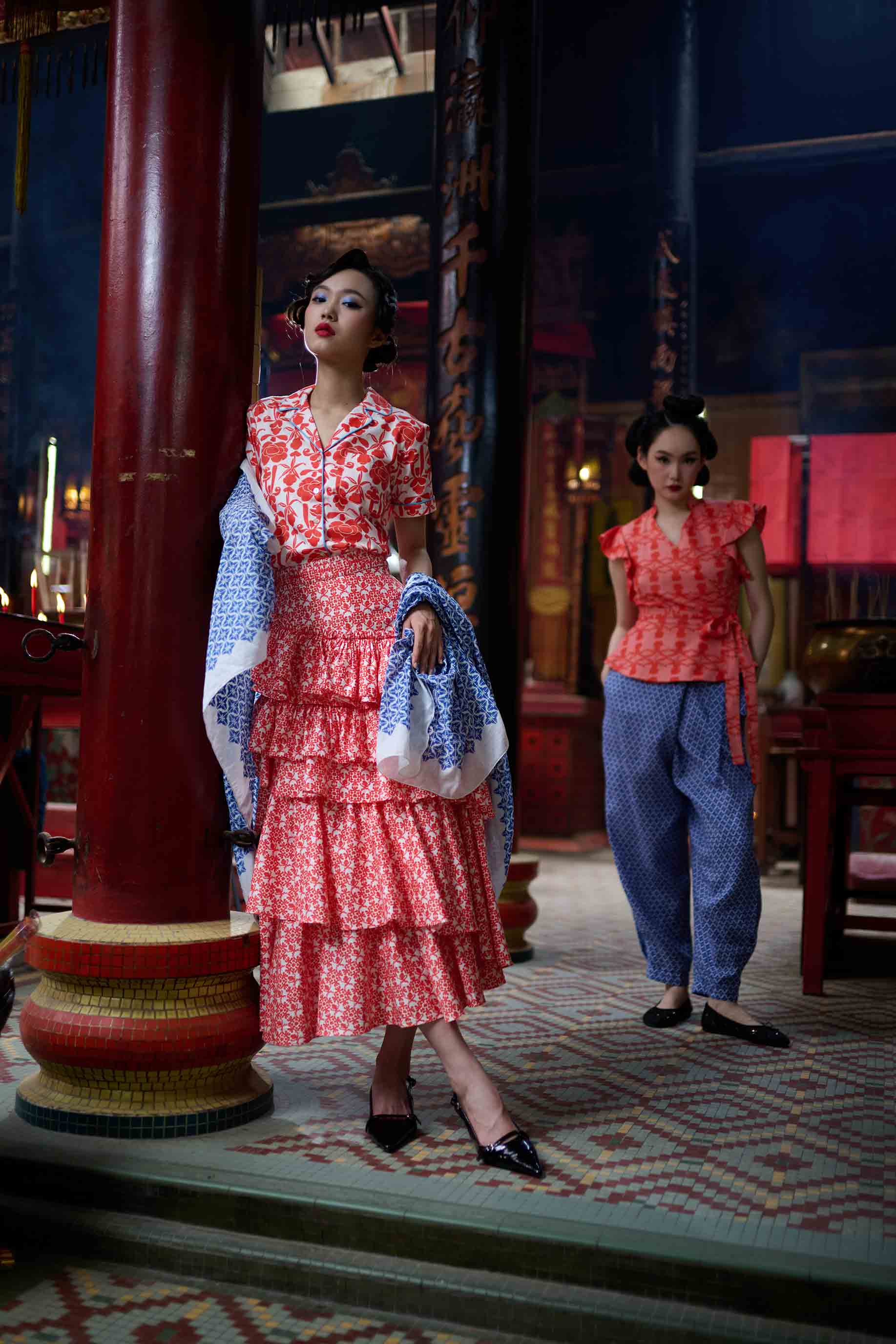 Classic Ladies Shirt - Lan Hua, Red With Love