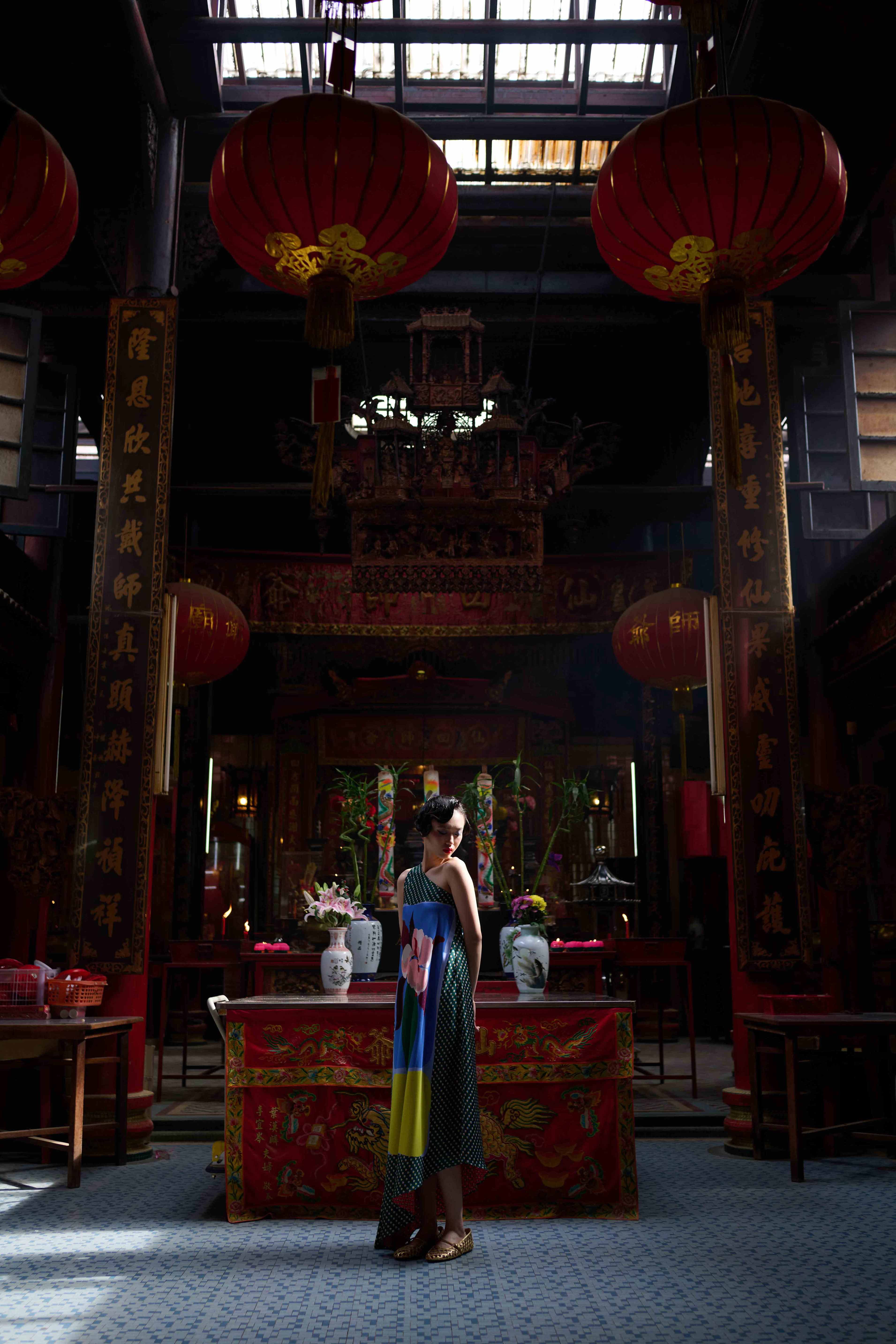 Satin Shoulder Dress (Reversible) - Heaven Lotus