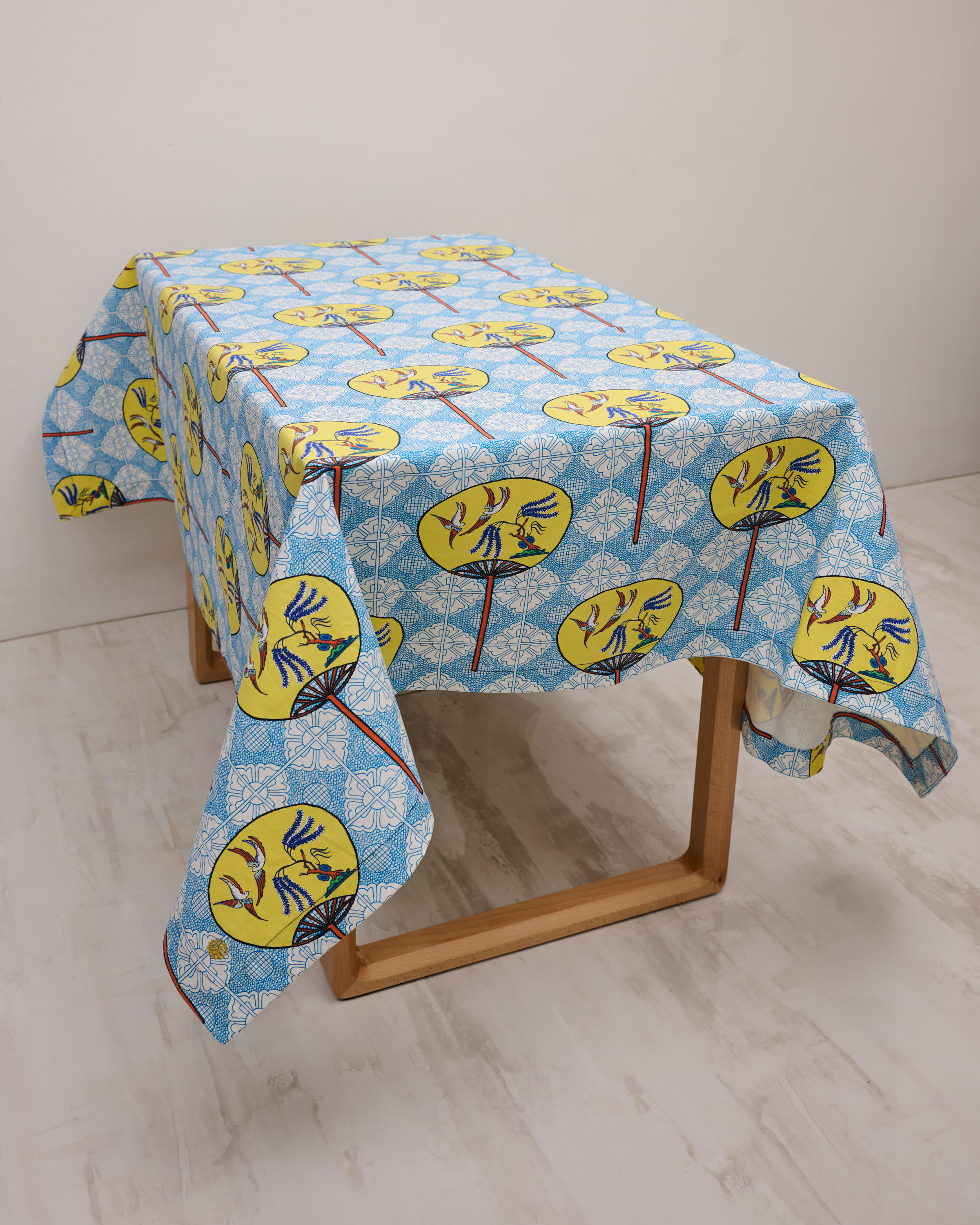 Square Table Cloth - Fan Yellow