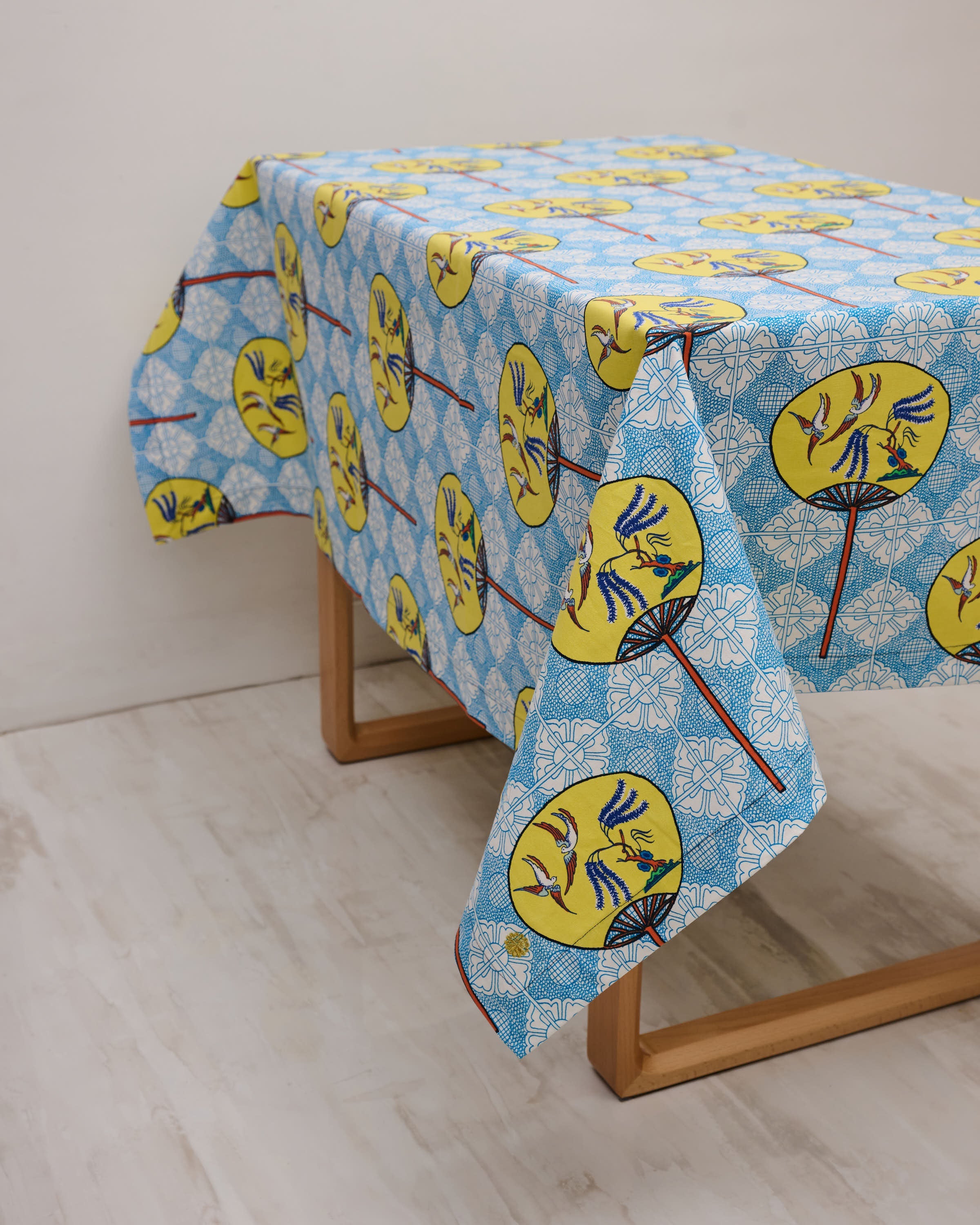 Square Table Cloth - Fan Yellow