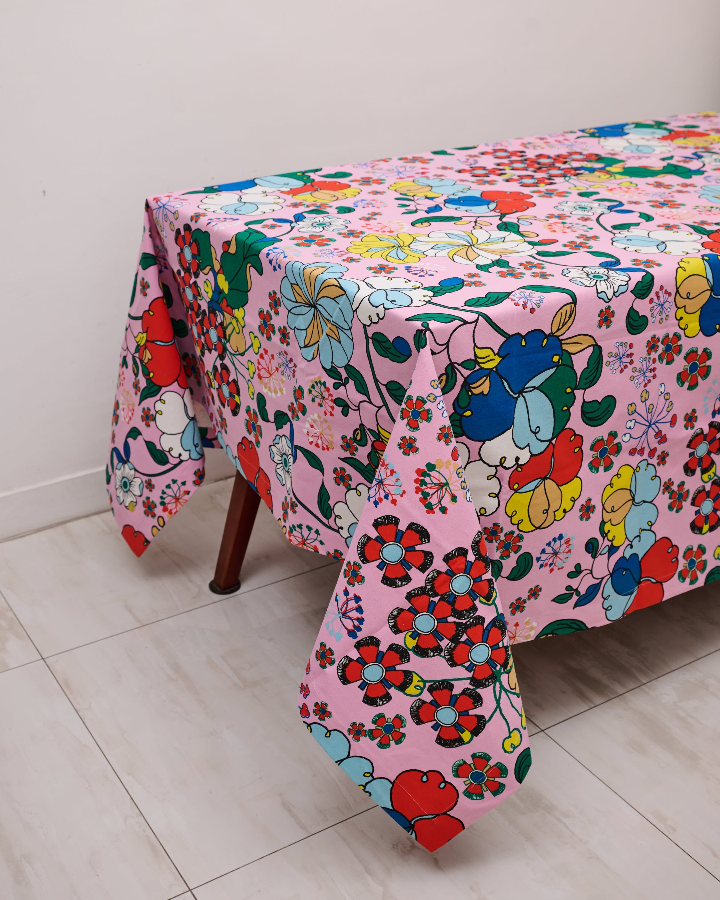 Large Table Cloth- Bunga Raya Pink