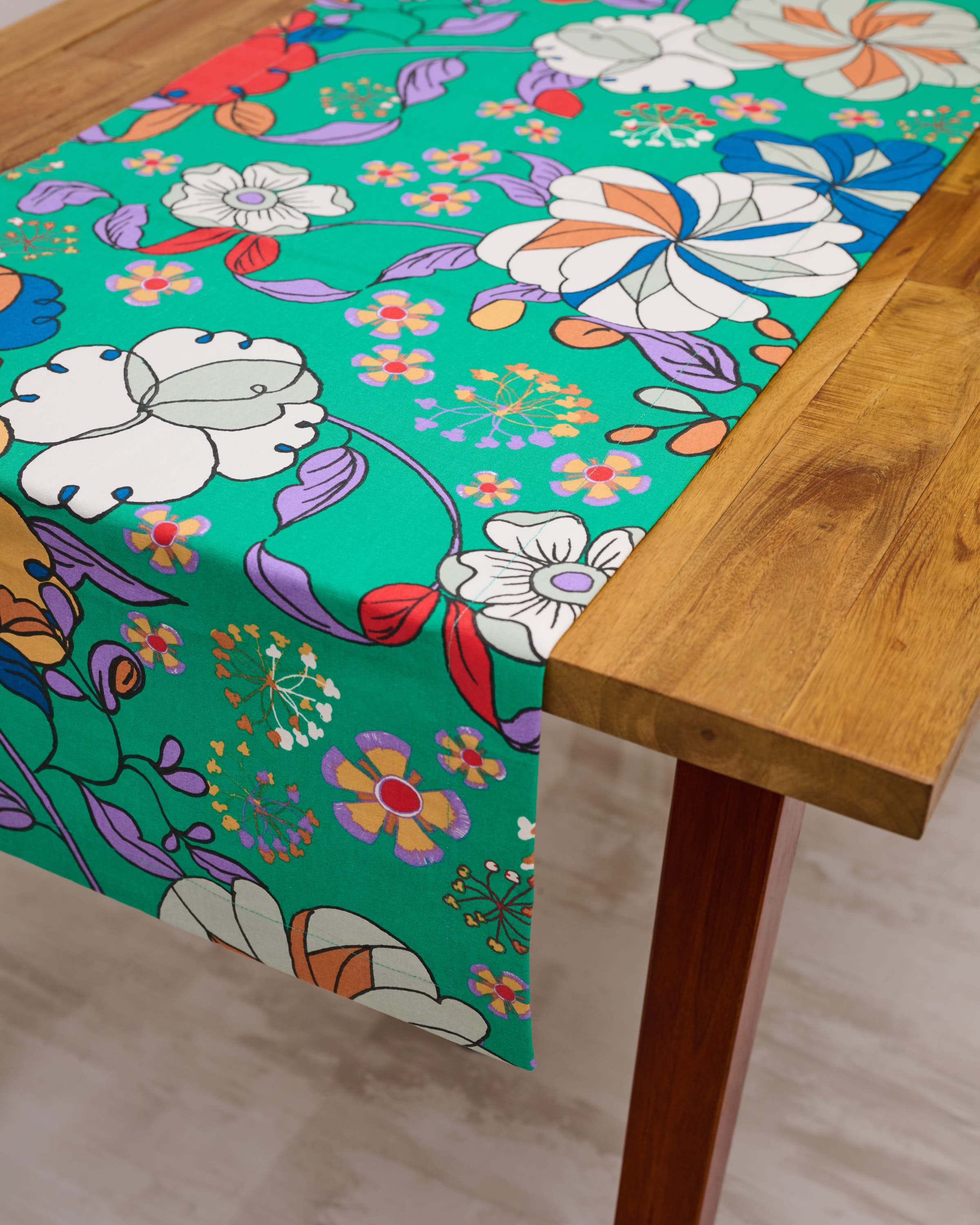 Table Runner - Bunga Raya Green