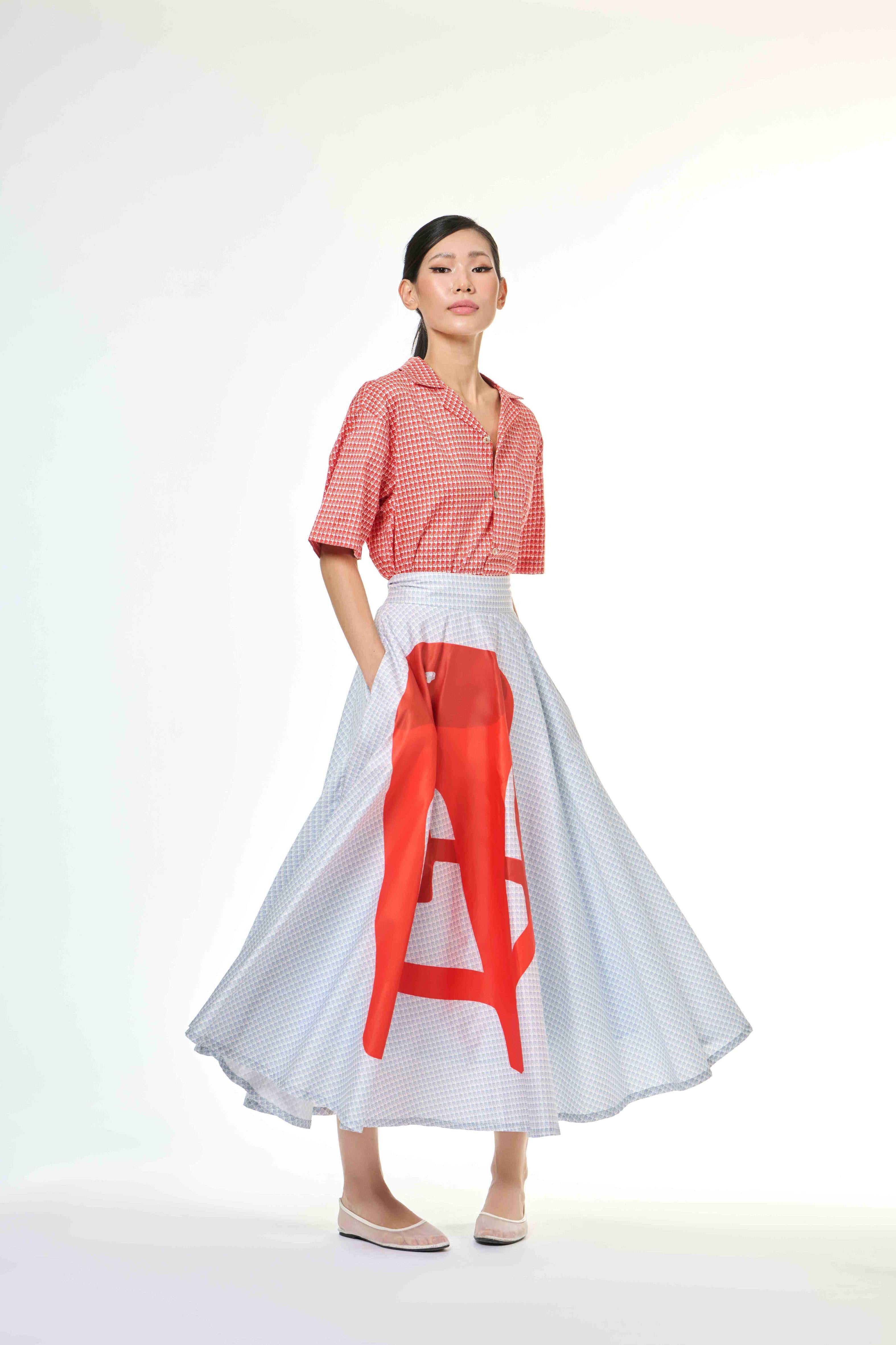 50's Skirt - Sila Duduk Blue