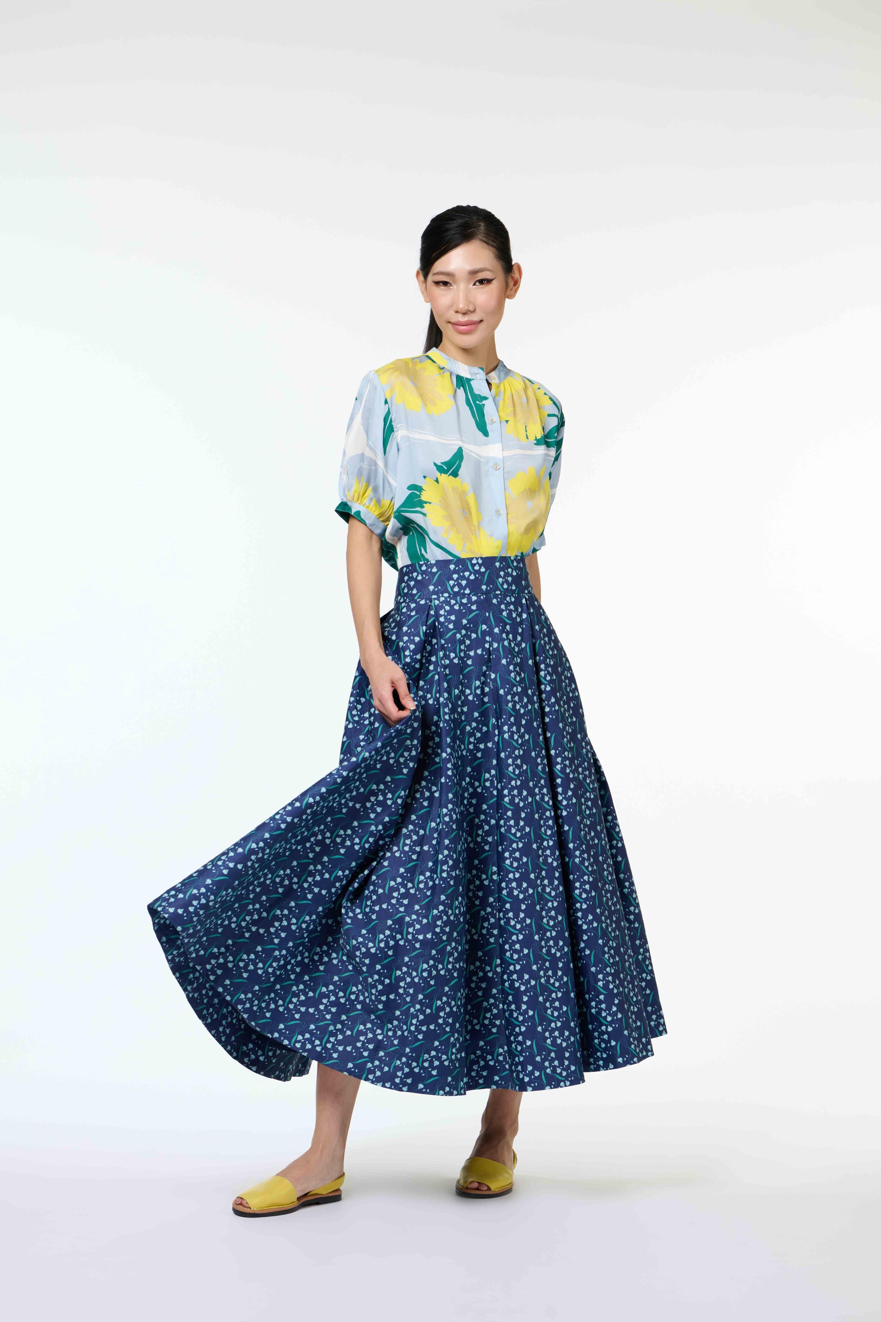 50's Skirt - Dancing Lady Cobalt