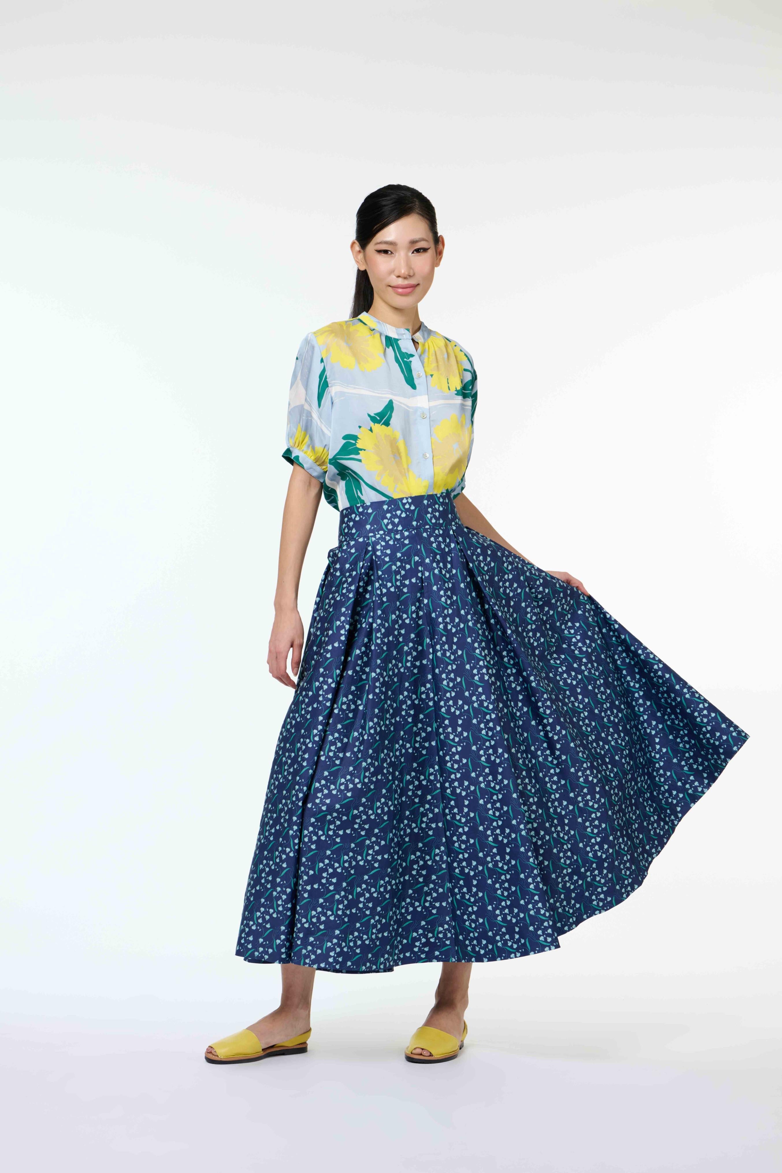 50's Skirt - Dancing Lady Cobalt