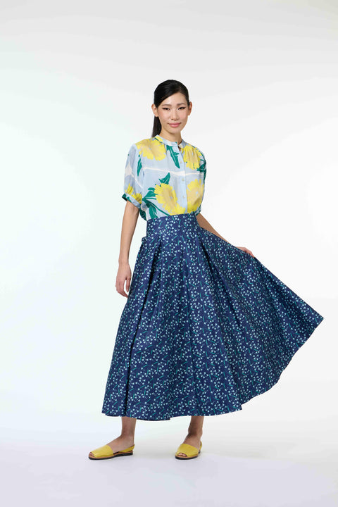 50's Skirt - Dancing Lady Cobalt