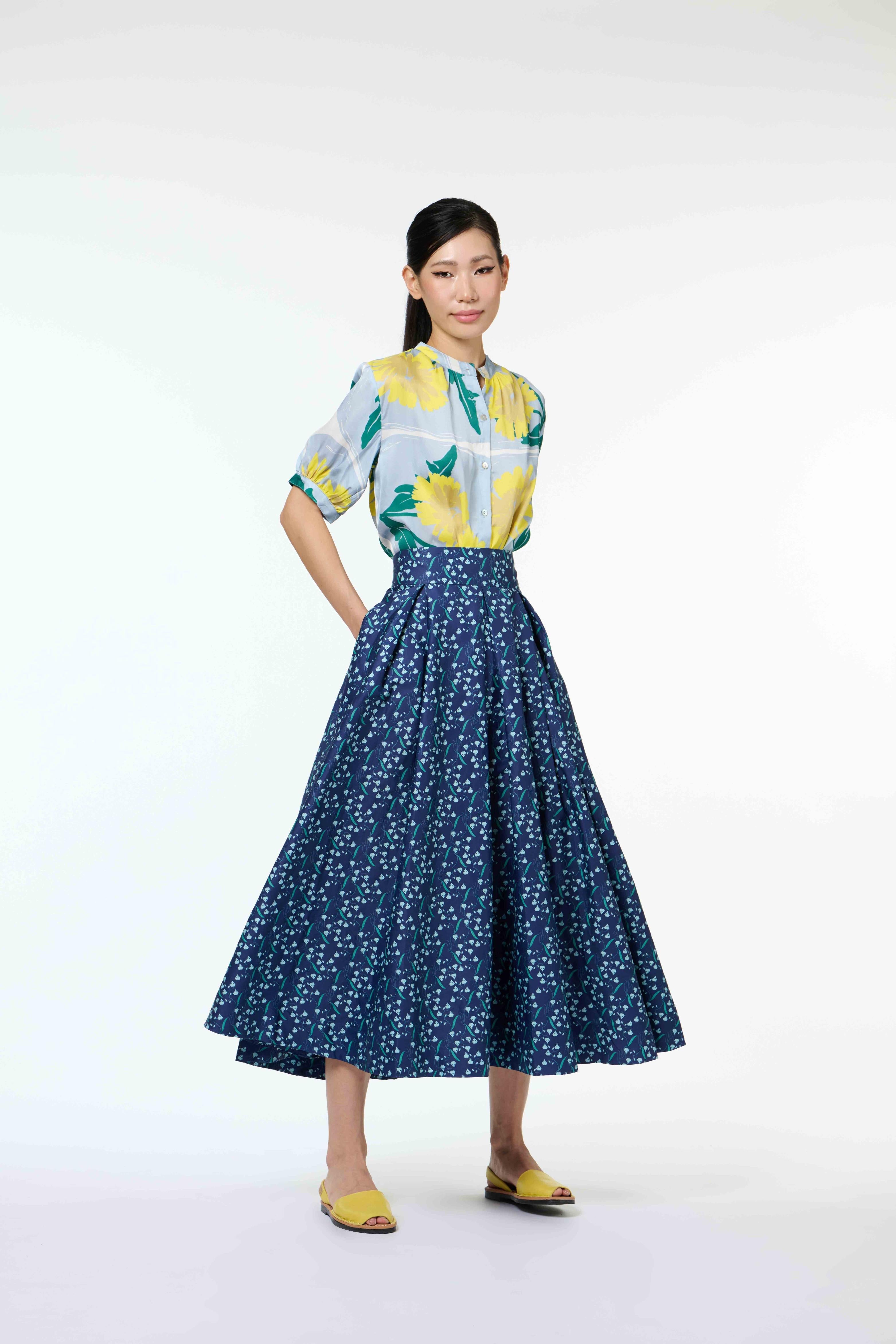 50's Skirt - Dancing Lady Cobalt