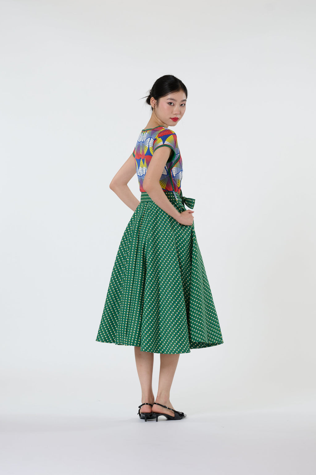 Boatneck Cheongsam - I'm On Fire Green