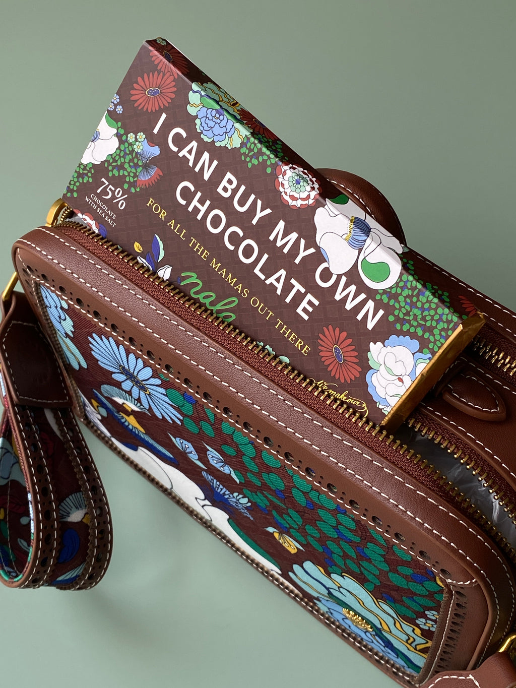 Box Bag (Leather) - Mandi Bunga Chocolate