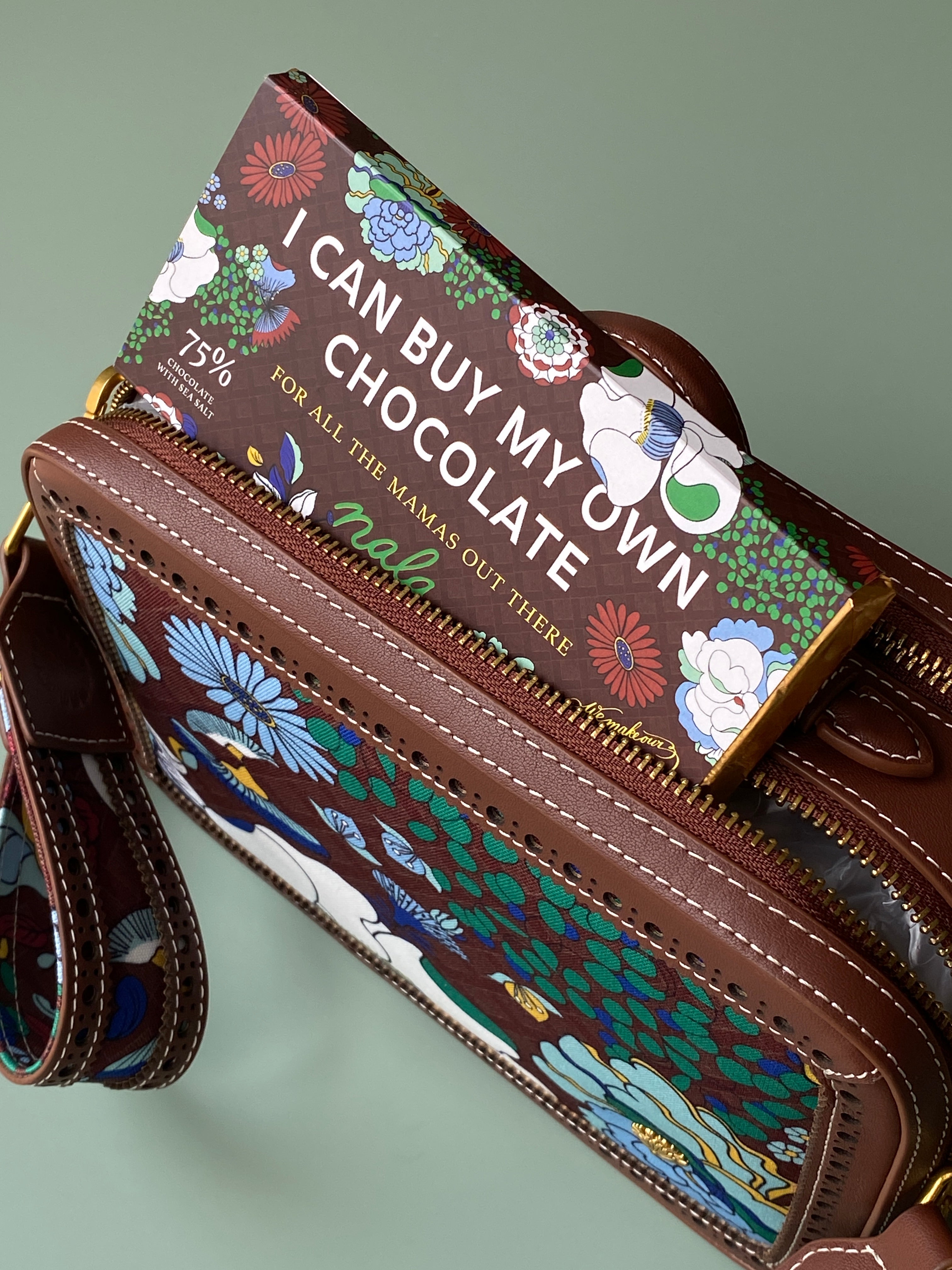 Box Bag (Leather) - Mandi Bunga Chocolate