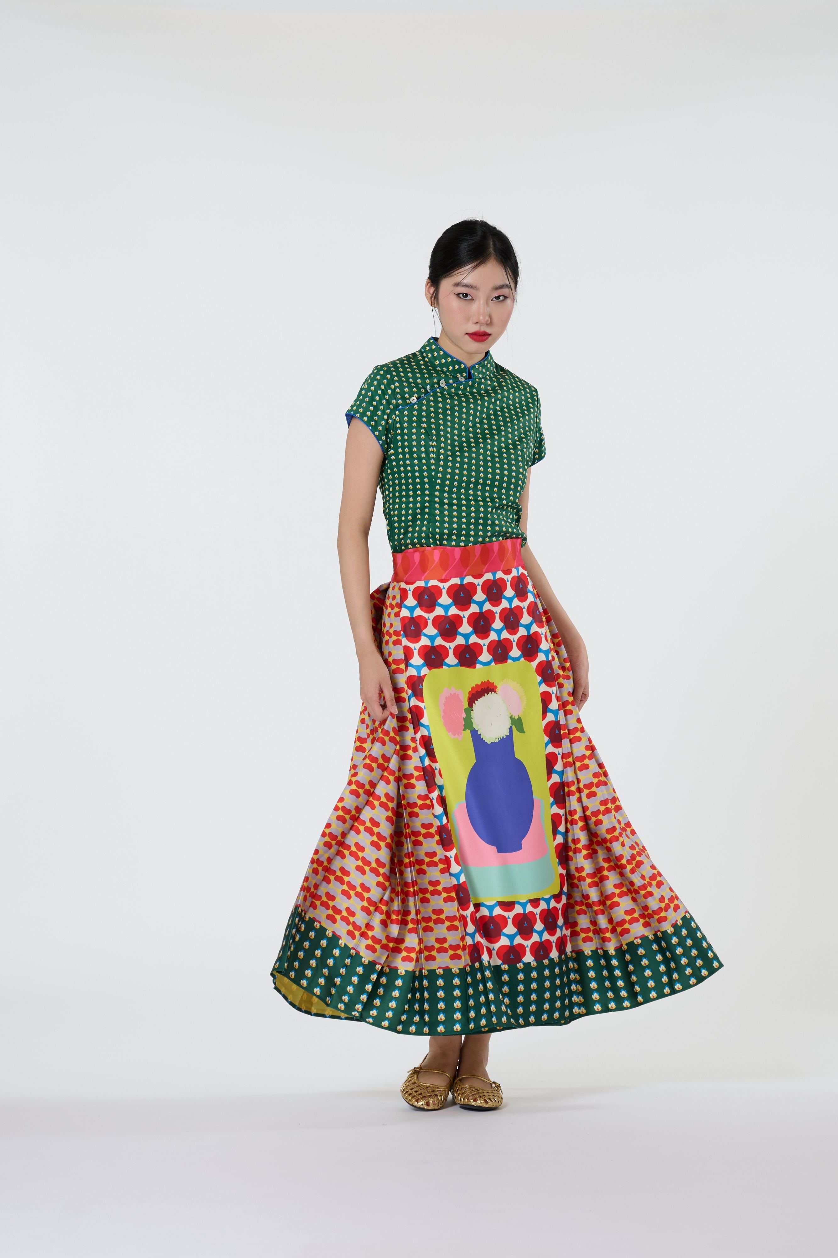 Chinese Top - I'm On Fire Green