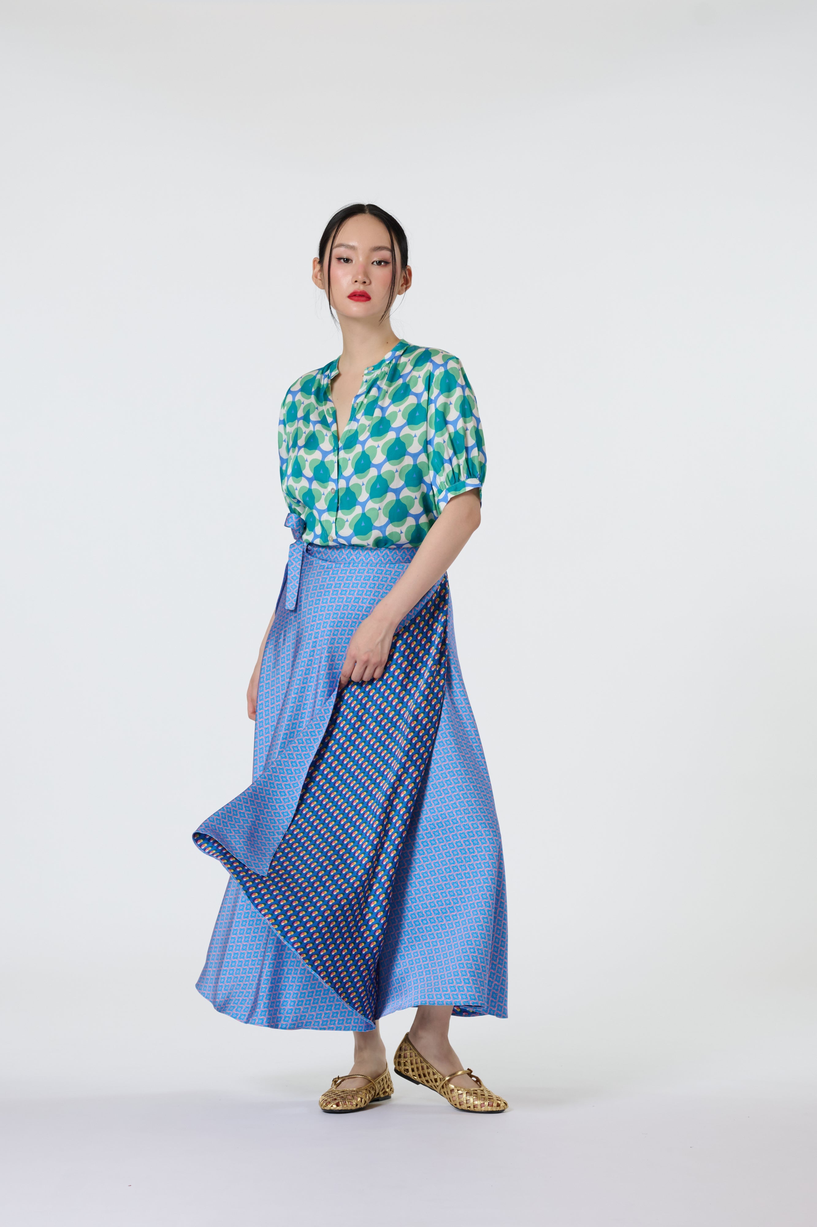Wrap Skirt (Reversible) - Sharp In Style Baby Blue