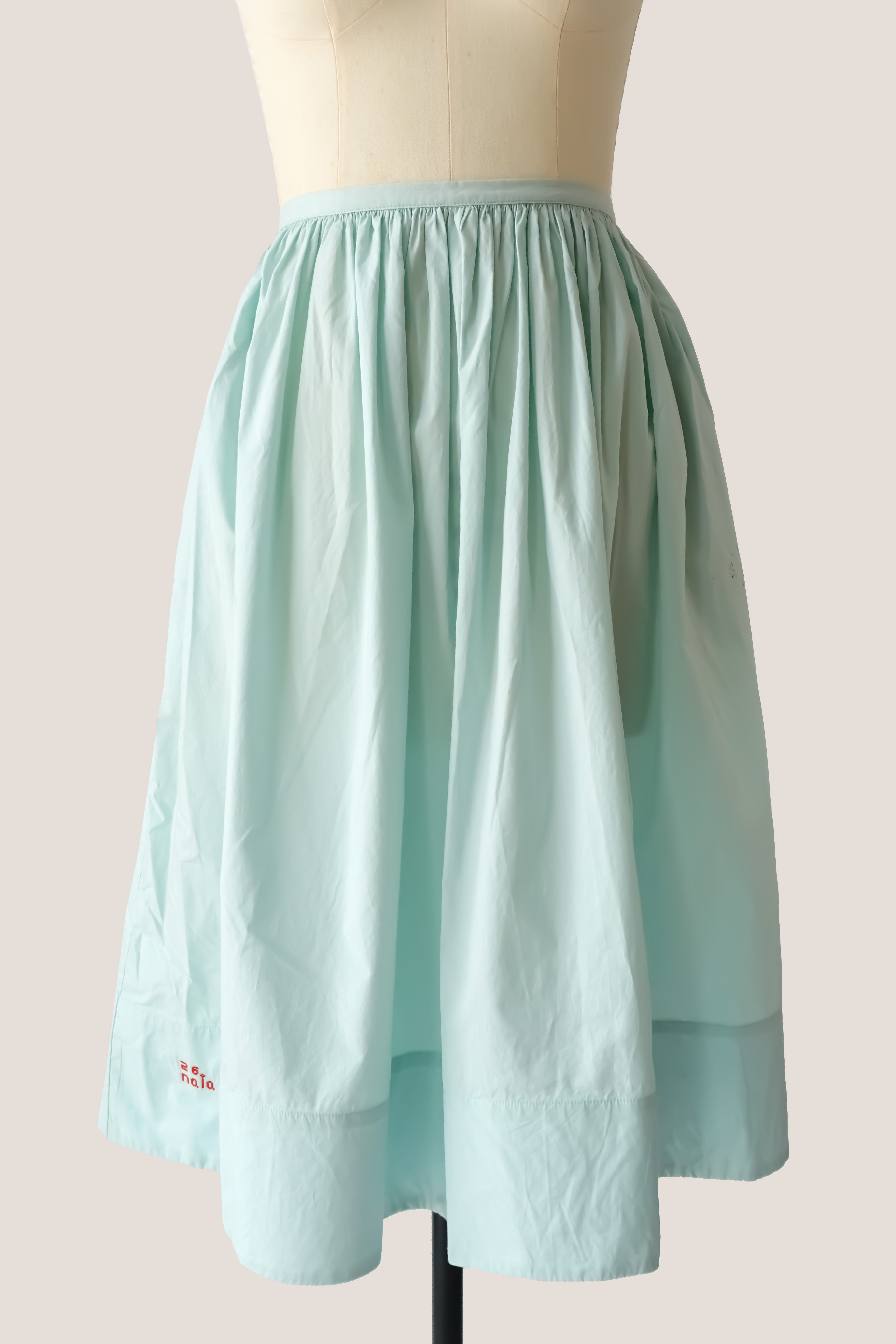 Pleated  Knee Length Skirt - Hint of Mint