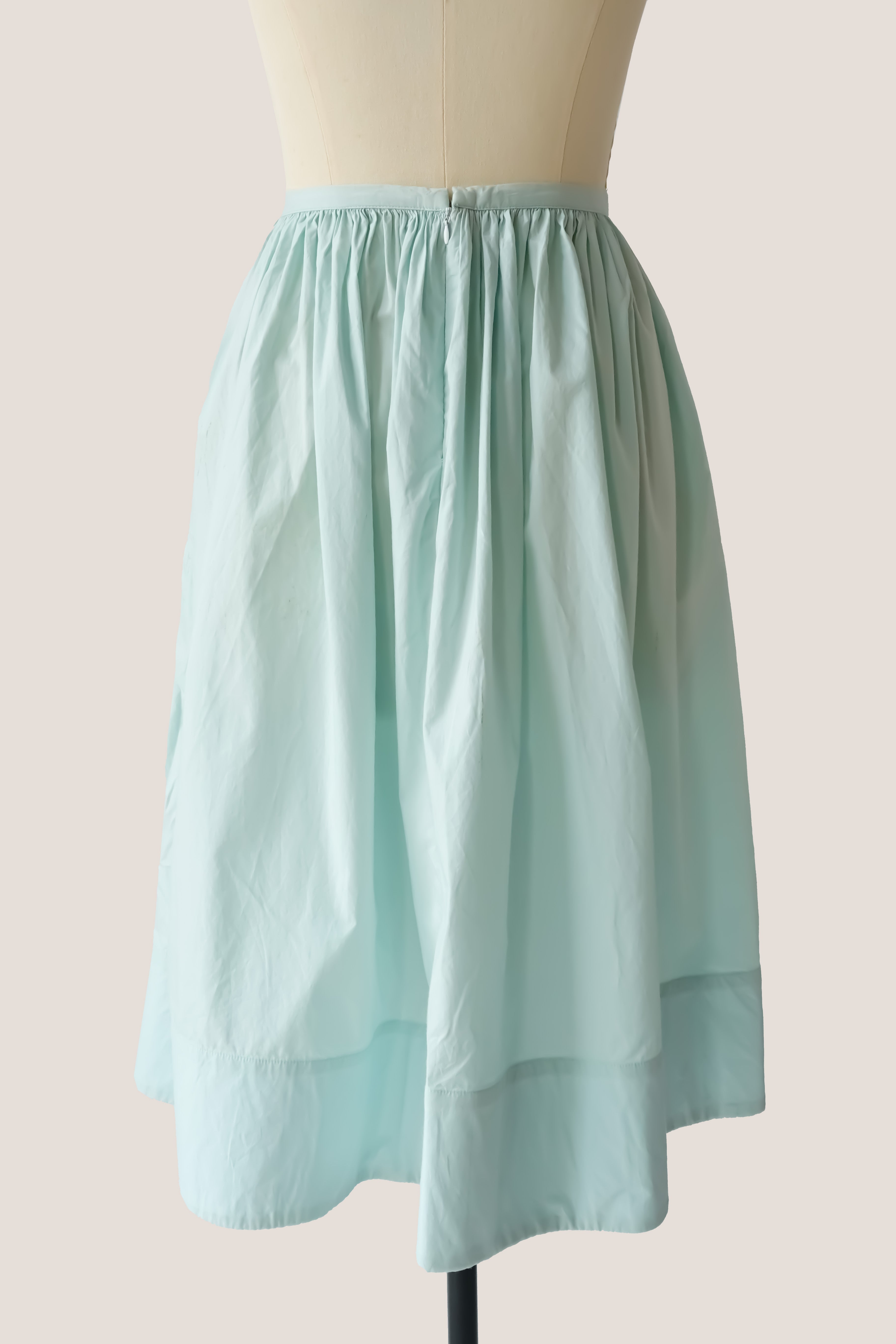 Pleated  Knee Length Skirt - Hint of Mint