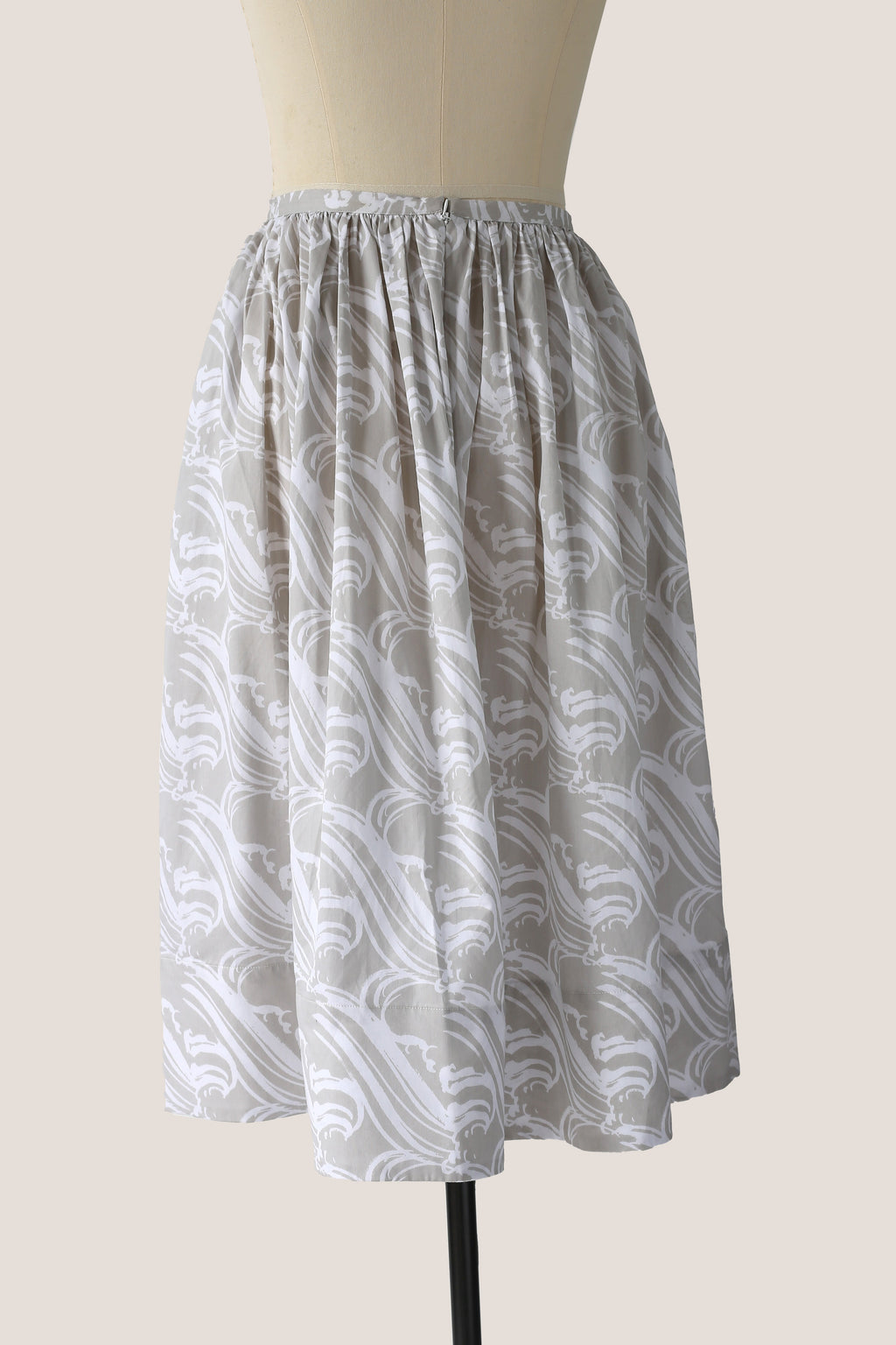 Pleated Knee Length Skirt - Bamboo Sticks