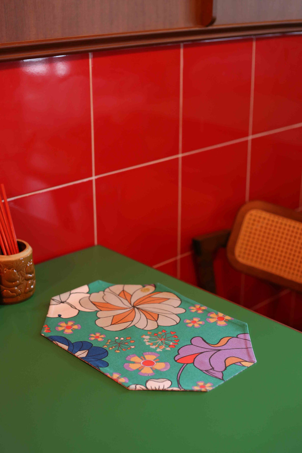 Rectangular Placemat - Bunga Raya Green