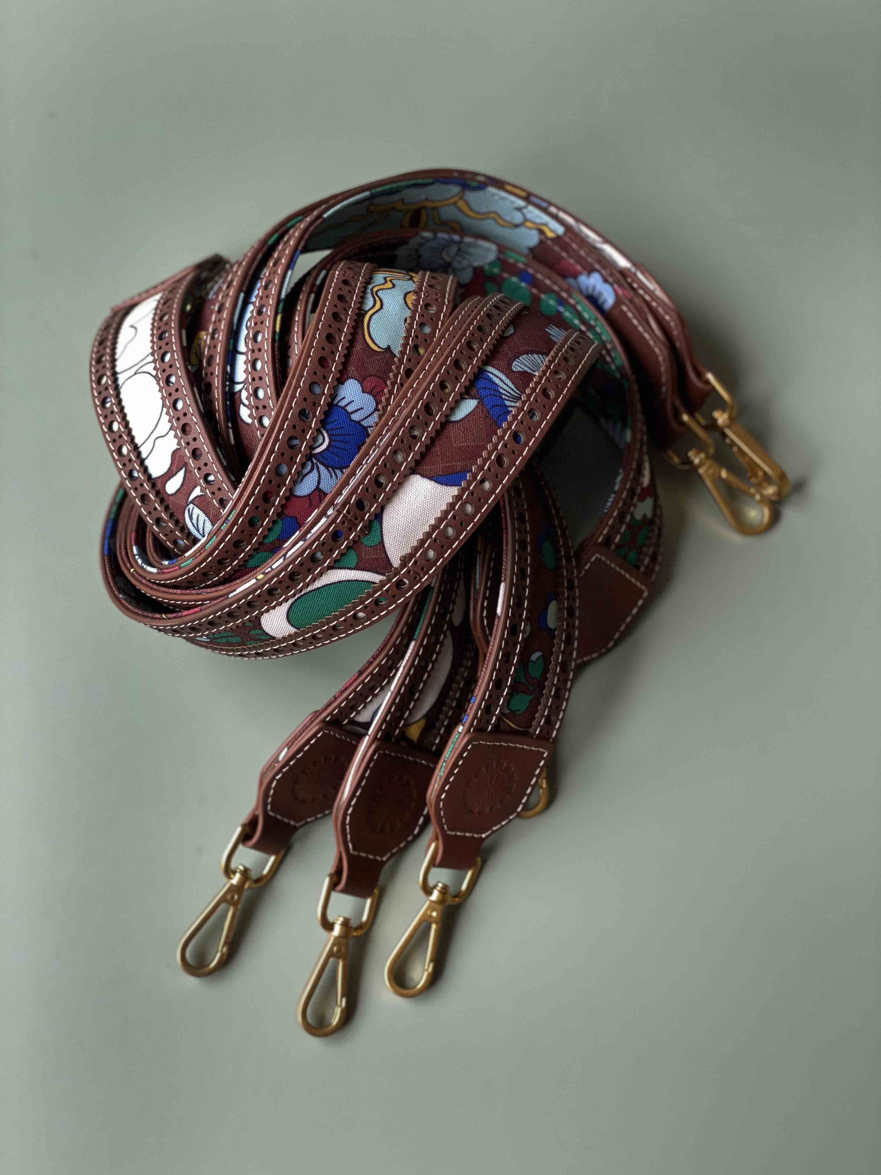Shoulder Strap (Leather) - Mandi Bunga Chocolate