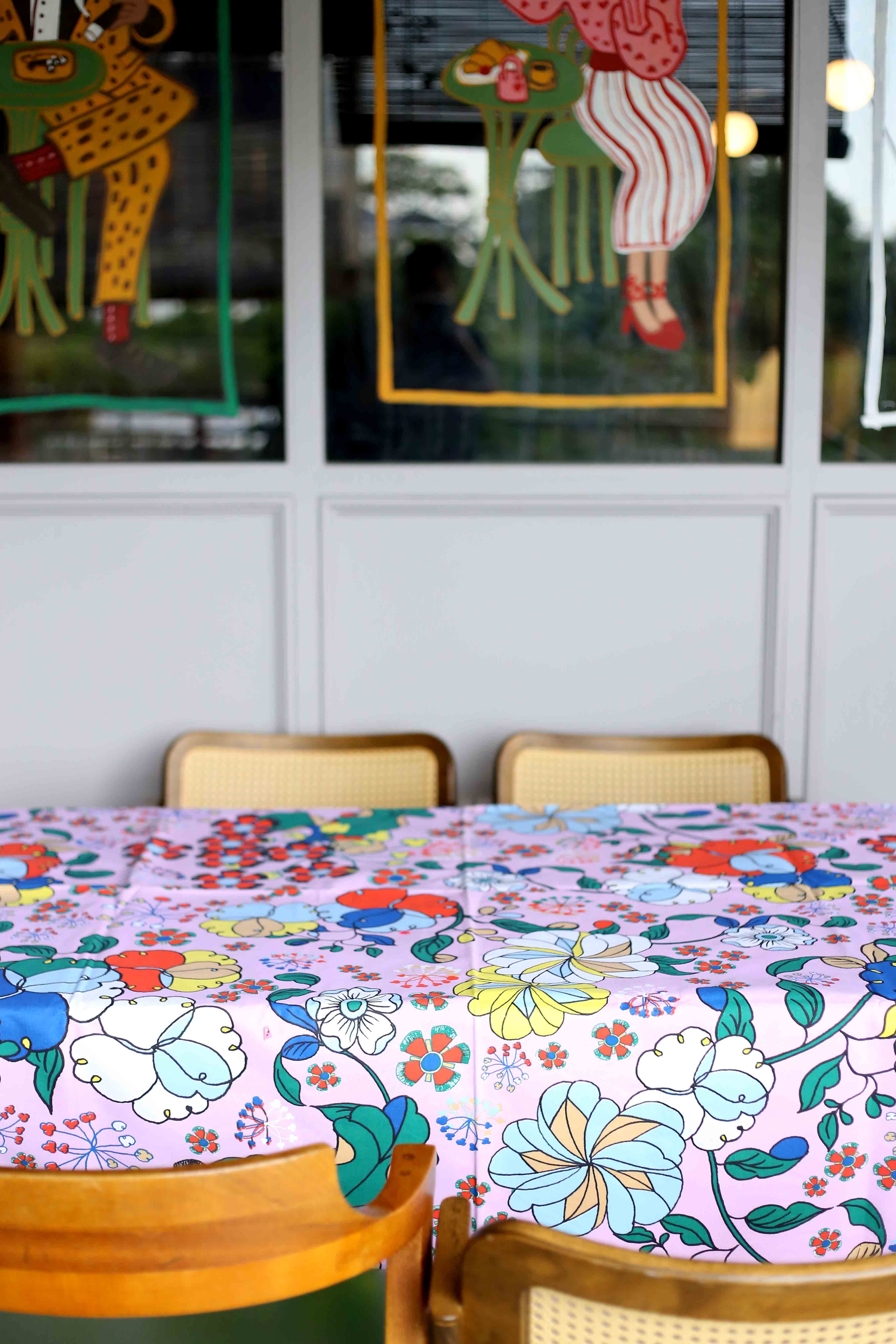 Large Table Cloth- Bunga Raya Pink