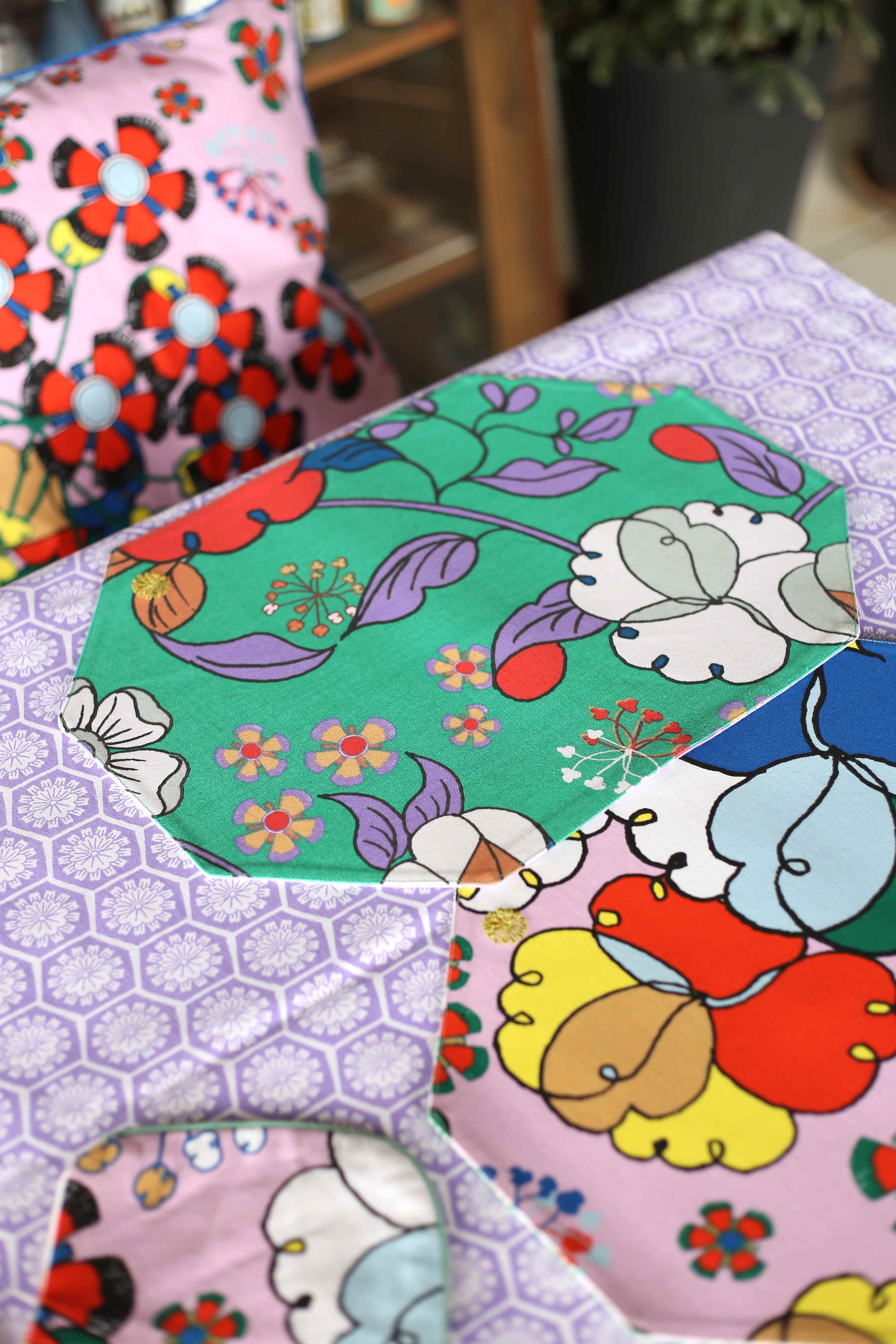 Rectangular Placemat - Bunga Raya Green