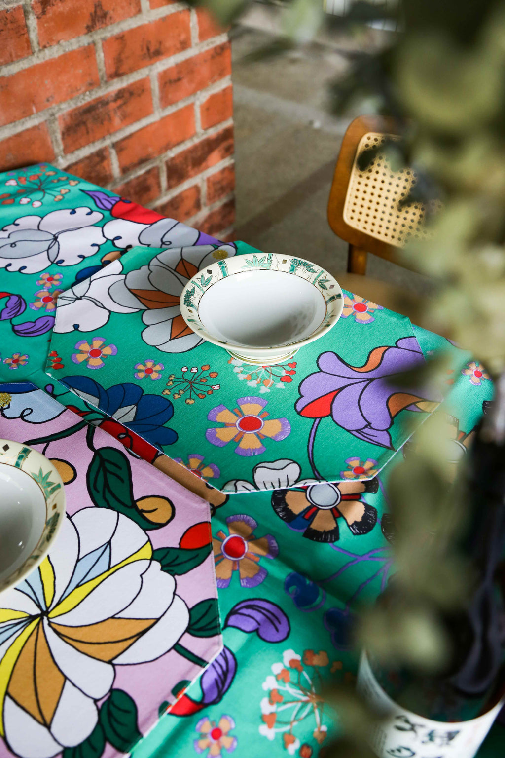 Rectangular Placemat - Bunga Raya Green