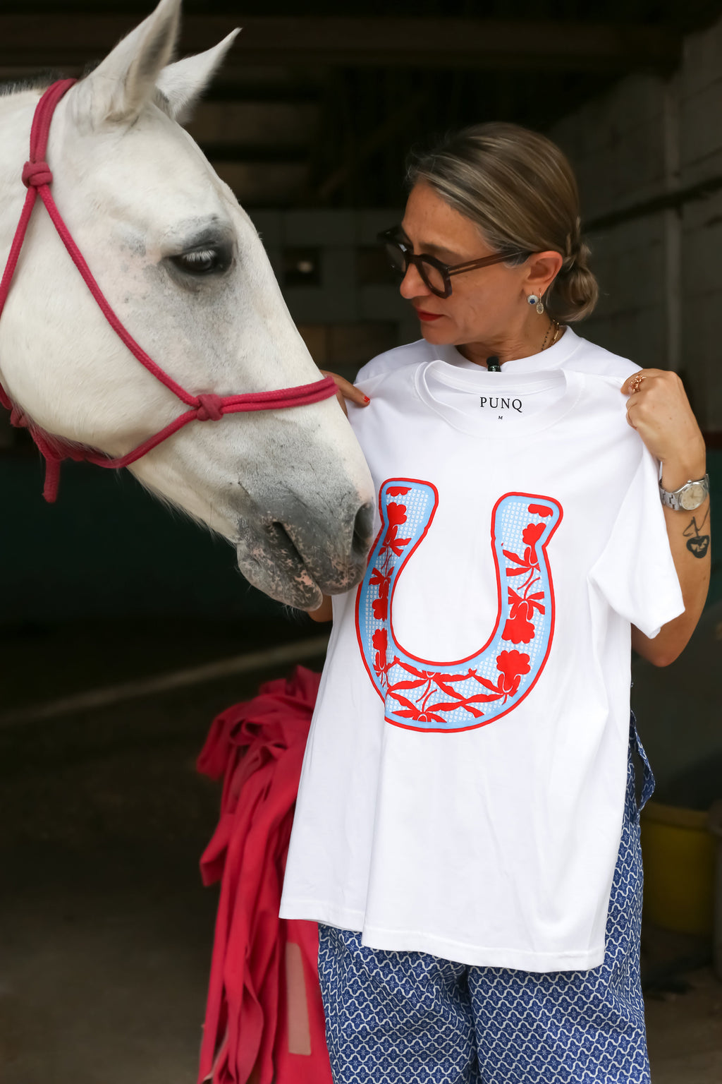 Horseshoe T-Shirt-Blue