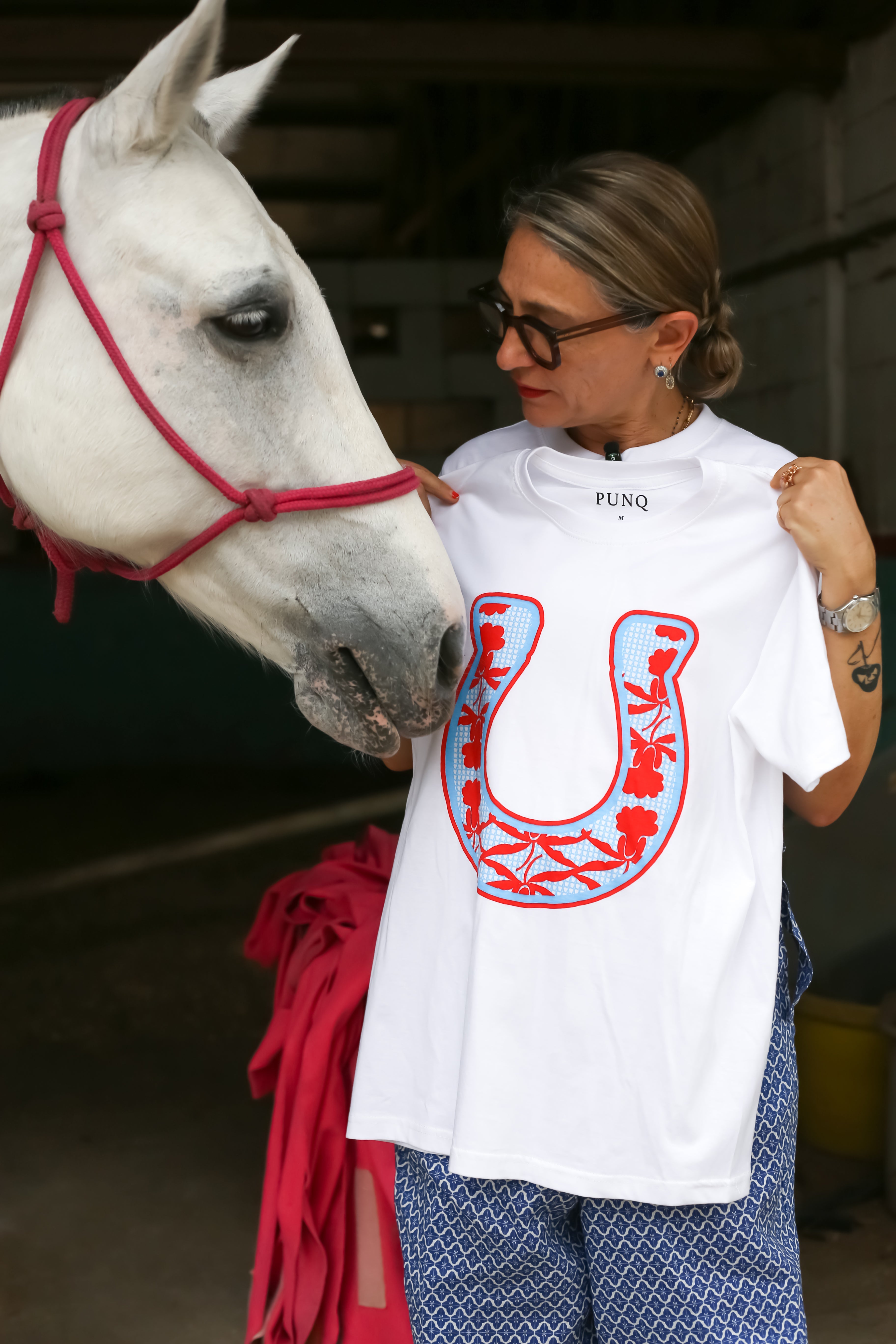 Horseshoe T-Shirt-Blue