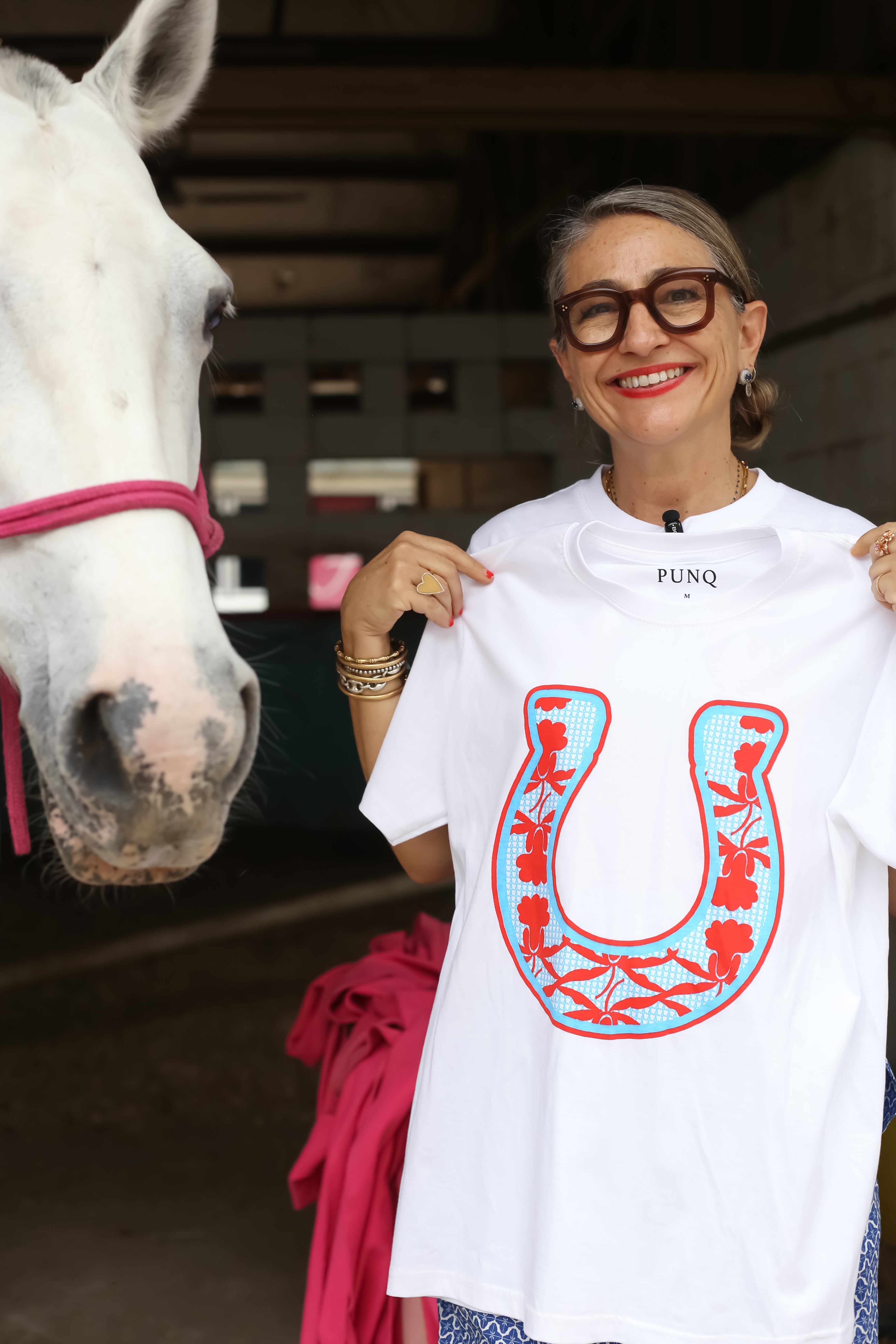 Horseshoe T-Shirt-Blue