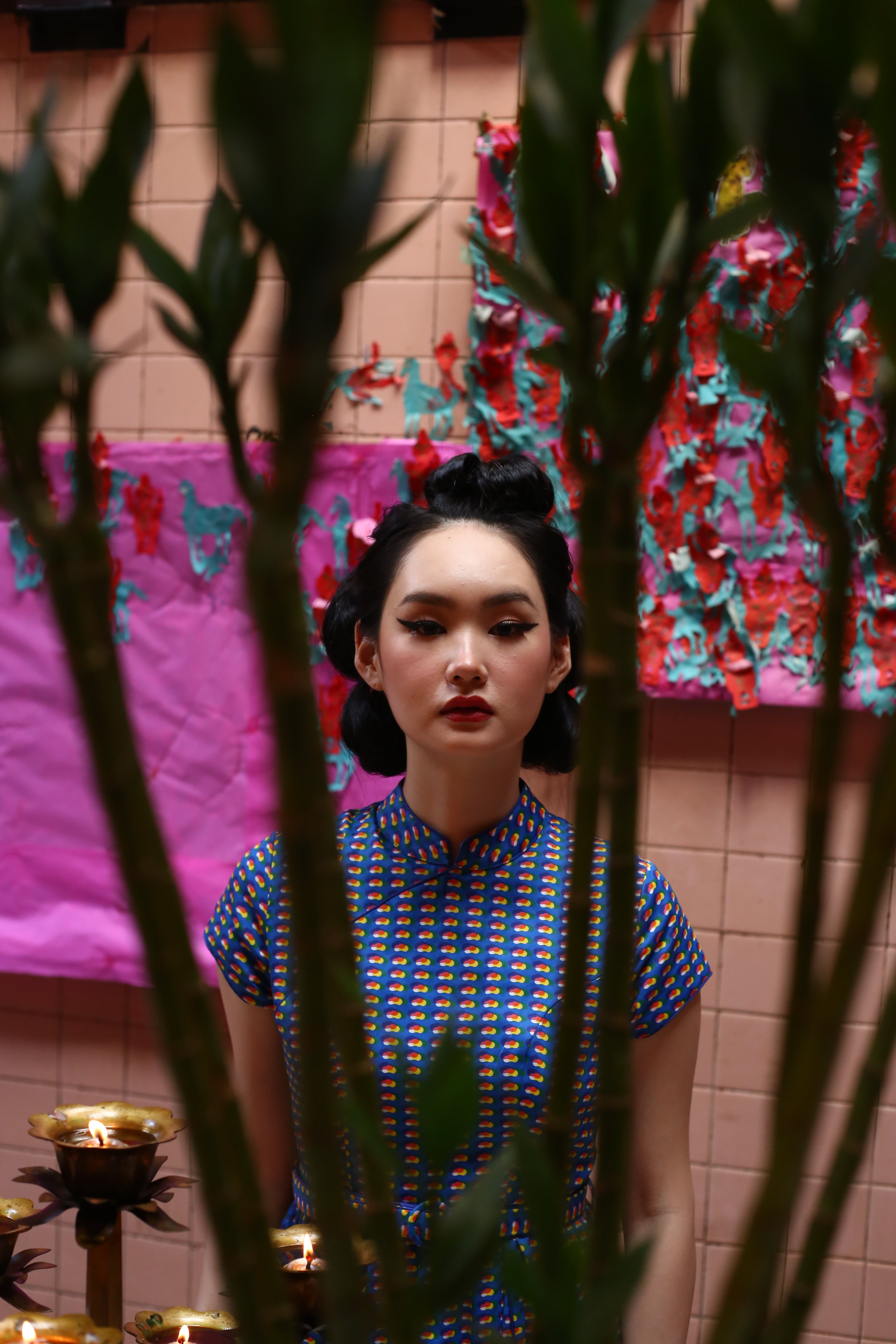 Balloon Cheongsam - Grow With The Flow Blue