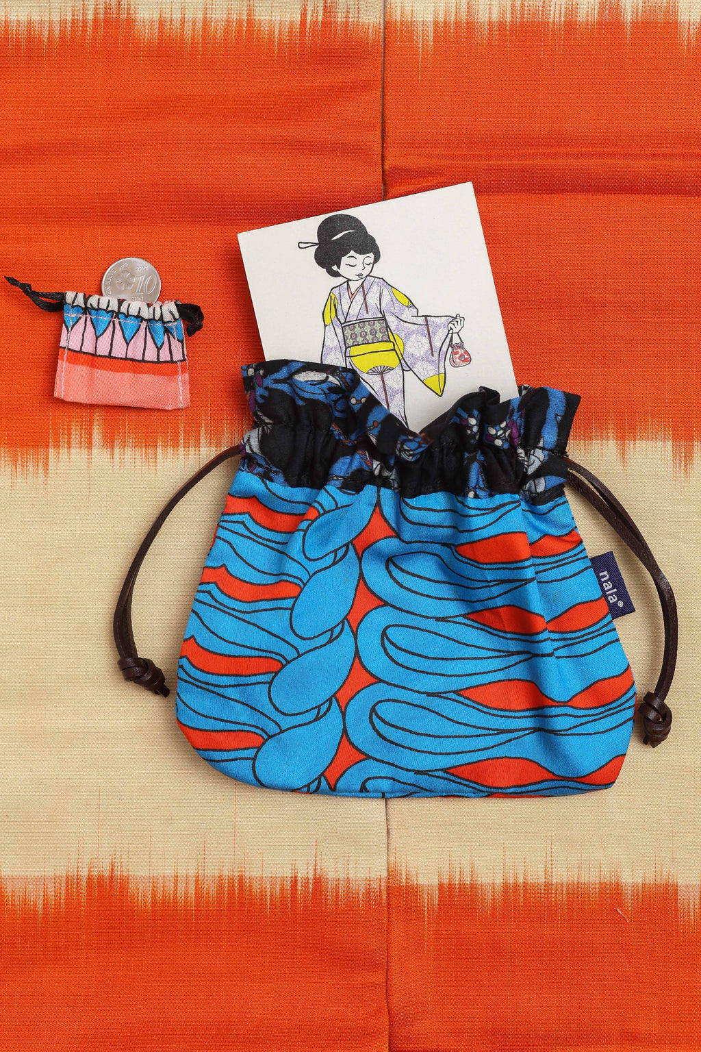 Kinchaku Pouch - Oriental Blue