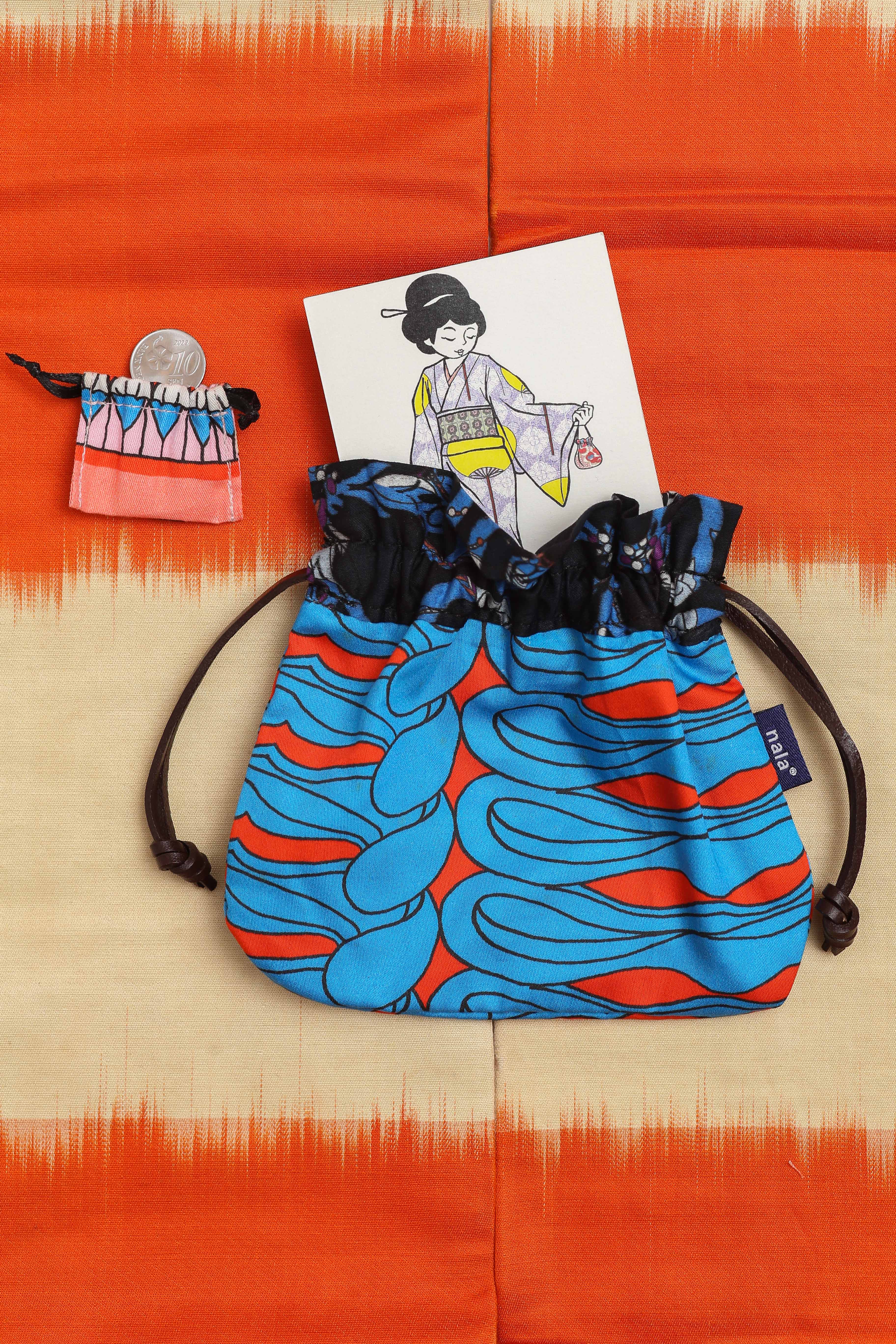 Kinchaku Pouch - Oriental Blue